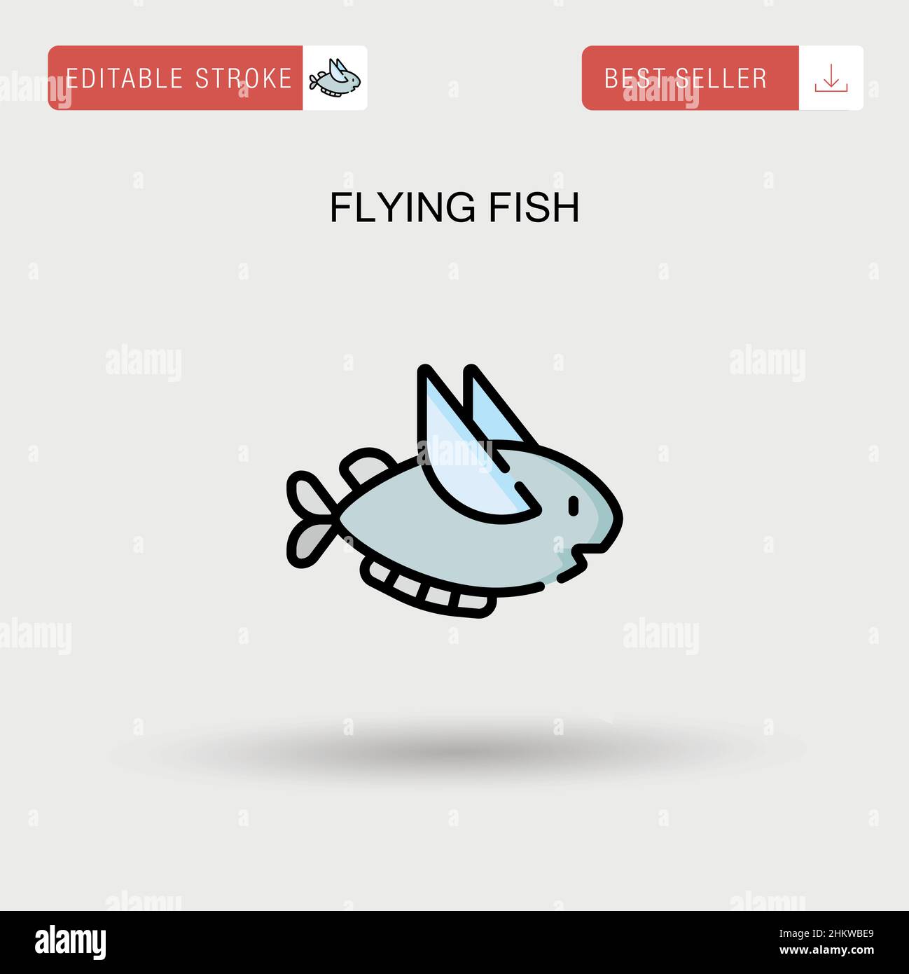 Flying Fish semplice icona vettoriale. Illustrazione Vettoriale