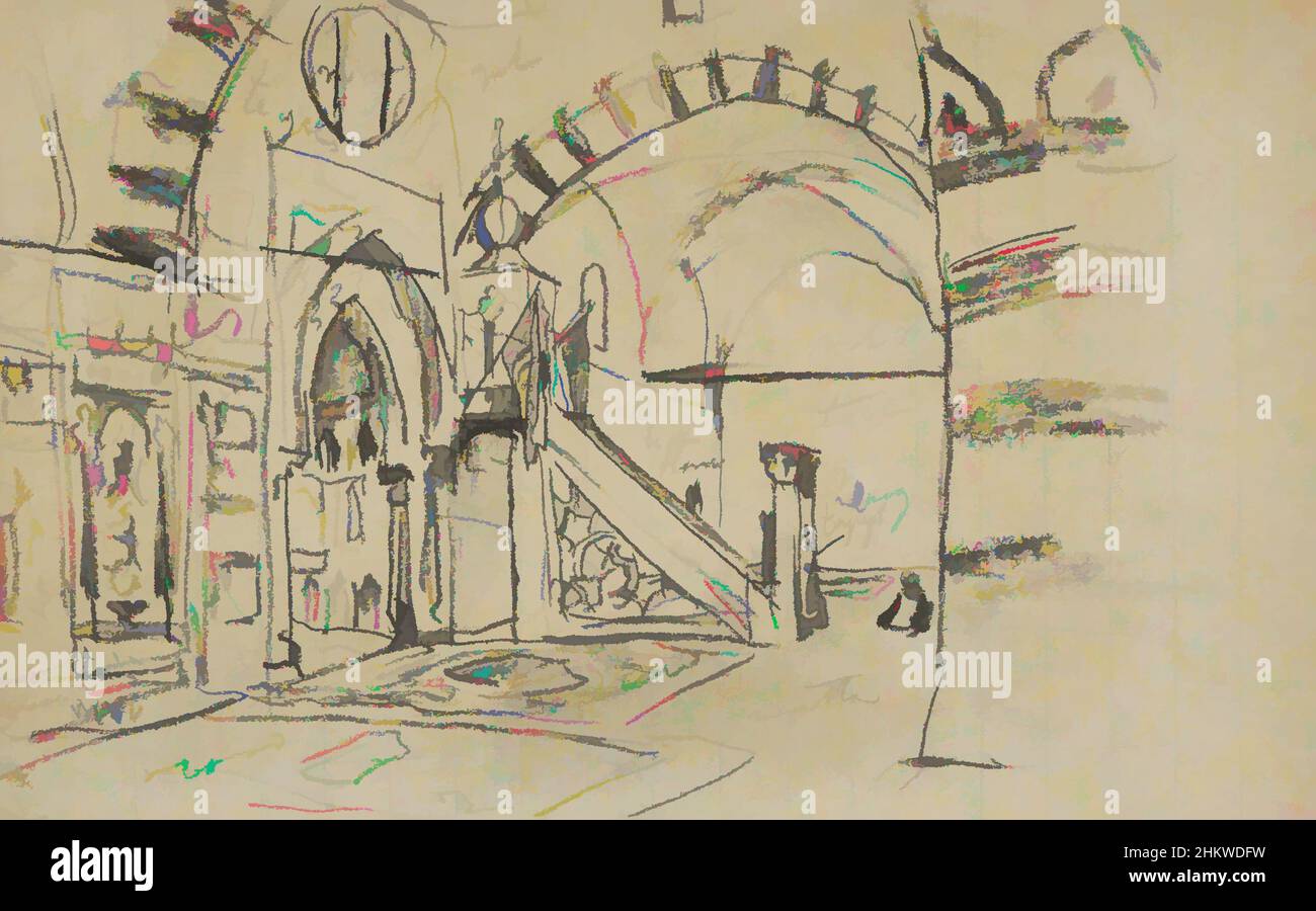 Arte ispirata alla vista del pulpito, noto anche come minbar, la moschea di Kait Bey in vista dell'architettura moresca. Interno di una moschea al Cairo. Cairo, opere classiche modernizzate da Artotop con un tocco di modernità. Forme, colore e valore, impatto visivo accattivante sulle emozioni artistiche attraverso la libertà delle opere d'arte in modo contemporaneo. Un messaggio senza tempo che persegue una nuova direzione selvaggiamente creativa. Artisti che si rivolgono al supporto digitale e creano l'NFT Artotop Foto Stock