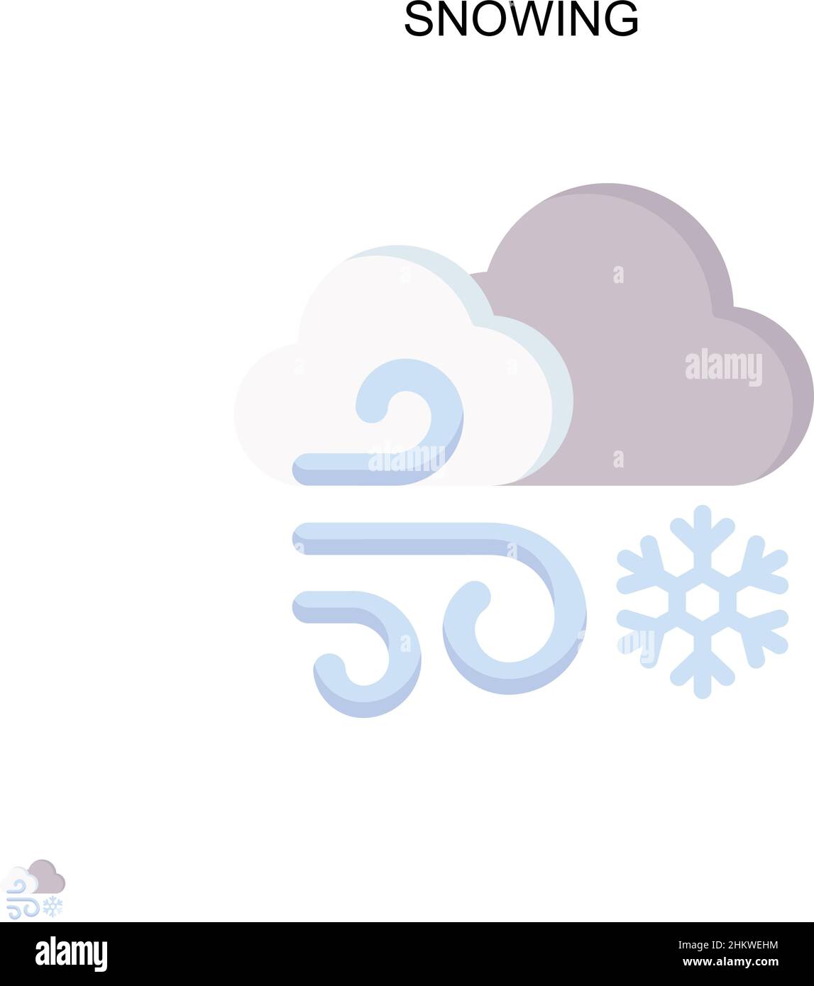 Icona del vettore snowing semplice. Modello di disegno del simbolo di illustrazione per l'elemento dell'interfaccia utente mobile Web. Illustrazione Vettoriale