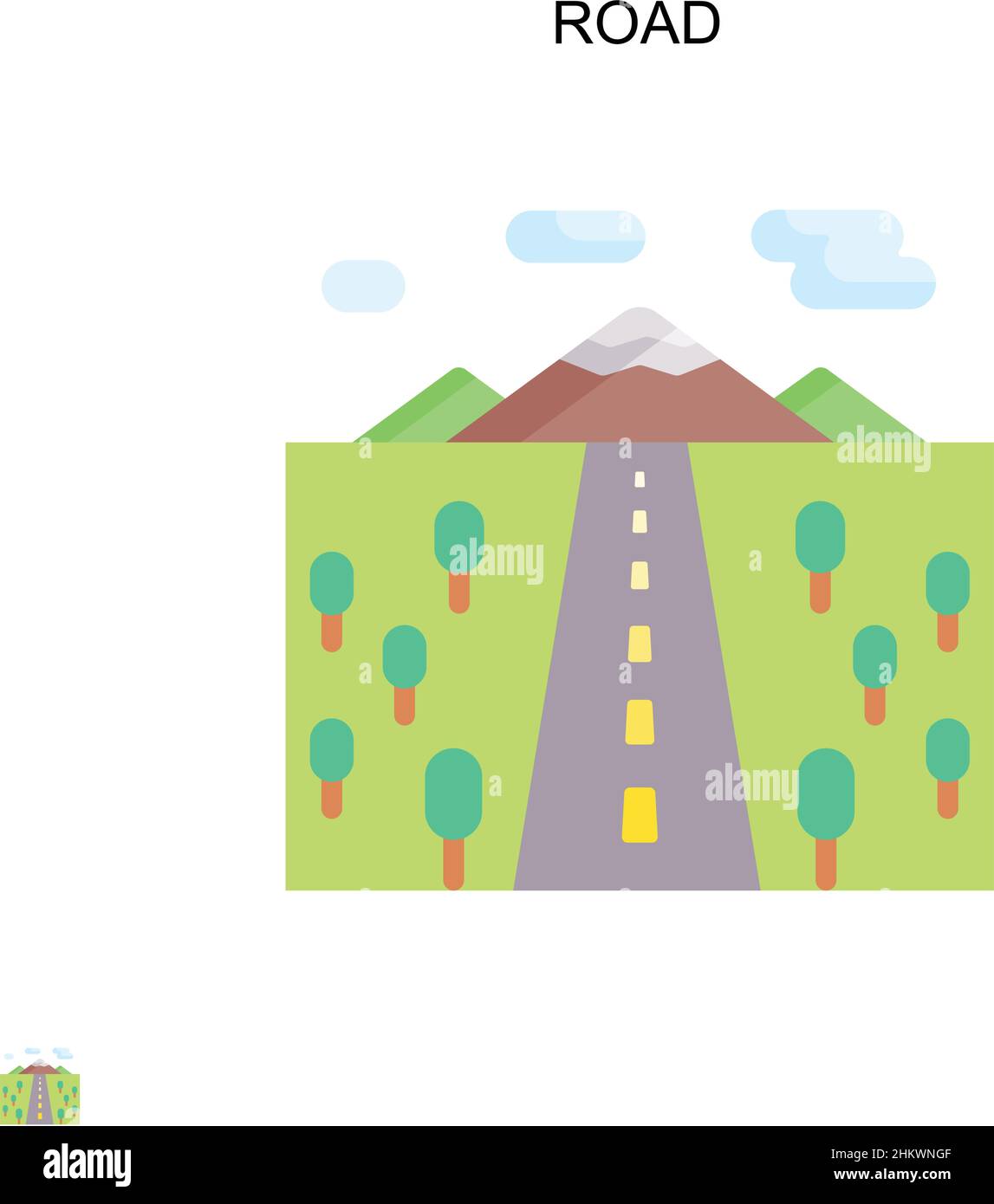 Icona vettore Road Simple. Modello di disegno del simbolo di illustrazione per l'elemento dell'interfaccia utente mobile Web. Illustrazione Vettoriale