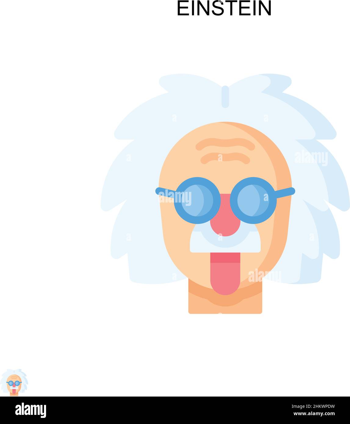 Einstein icona vettore semplice. Modello di disegno del simbolo di illustrazione per l'elemento dell'interfaccia utente mobile Web. Illustrazione Vettoriale