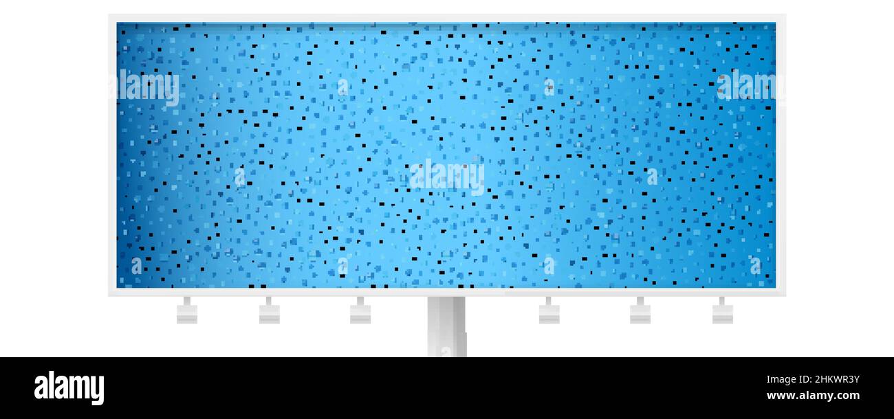 Gocce d'acqua su sfondo blu. Cartellone pubblicitario su sfondo bianco. Illustrazione Vettoriale