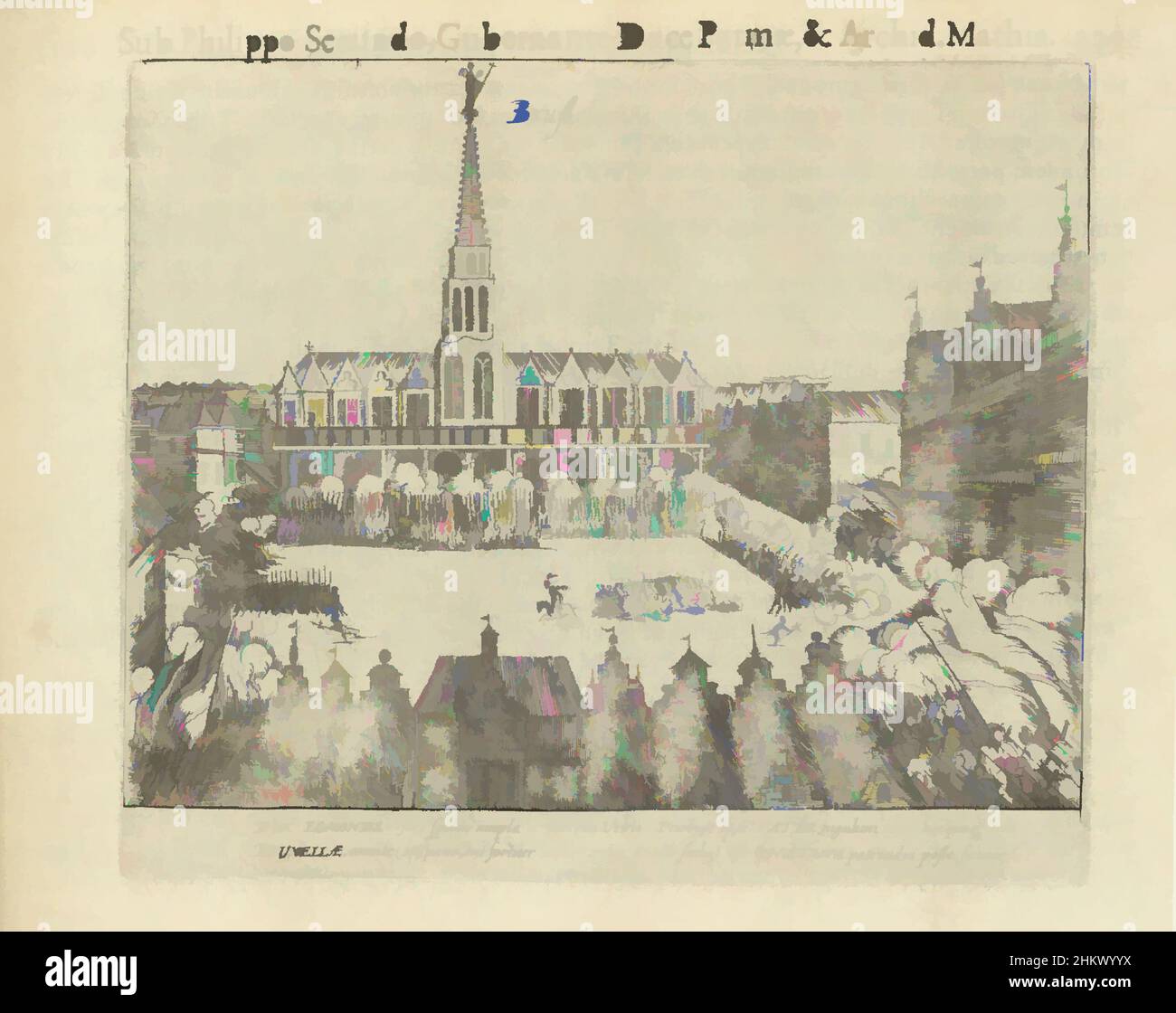 Arte ispirata dall'attacco del conte di Egmond a Bruxelles, 1579, attacco di Filippo conte di Egmond a Bruxelles, 1579. La Grande Place di Bruxelles, assalita dall'esercito del Conte d'Egmond, 4 giugno 1579. Con didascalia di 4 righe in latino. Numerato: 113. Stampato sul retro con testo in, Classic opere modernizzate da Artotop con un tuffo di modernità. Forme, colore e valore, impatto visivo accattivante sulle emozioni artistiche attraverso la libertà delle opere d'arte in modo contemporaneo. Un messaggio senza tempo che persegue una nuova direzione selvaggiamente creativa. Artisti che si rivolgono al supporto digitale e creano l'NFT Artotop Foto Stock