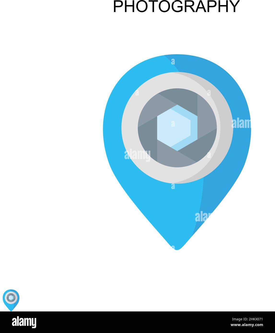 Fotografia semplice icona vettoriale. Modello di disegno del simbolo di illustrazione per l'elemento dell'interfaccia utente mobile Web. Illustrazione Vettoriale