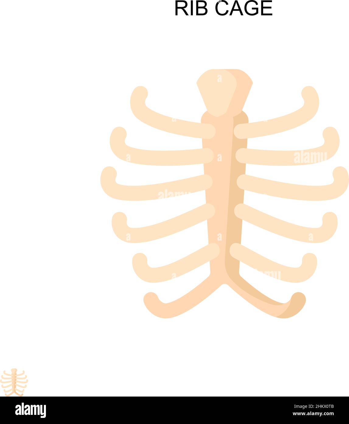 Icona vettore semplice gabbia nervatura. Modello di disegno del simbolo di illustrazione per l'elemento dell'interfaccia utente mobile Web. Illustrazione Vettoriale