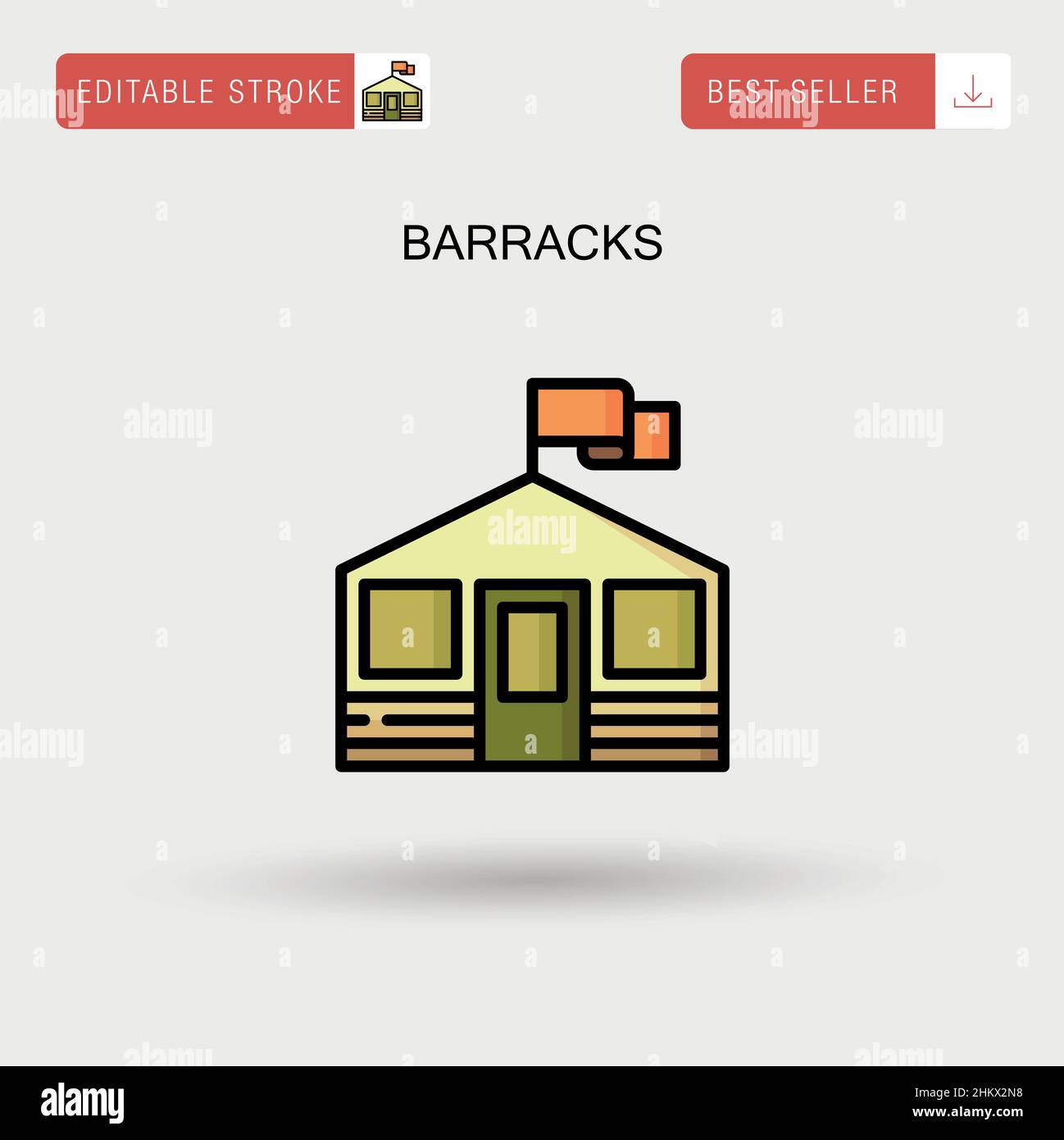 Barracks icona vettore semplice. Illustrazione Vettoriale