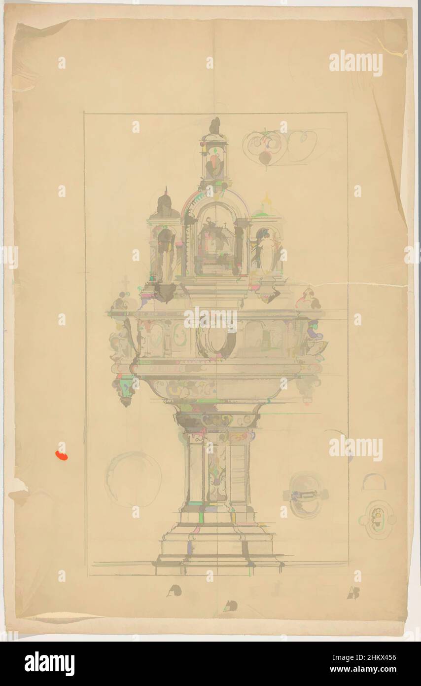 Arte ispirata dal disegno da l'Art Industriel, disegnatore: Firma Feuchère, Parigi, c.. 1830 - c. 1850, carta da ricalco, carta, altezza 319 mm x larghezza 489 mm, opere classiche modernizzate da Artotop con un tocco di modernità. Forme, colore e valore, impatto visivo accattivante sulle emozioni artistiche attraverso la libertà delle opere d'arte in modo contemporaneo. Un messaggio senza tempo che persegue una nuova direzione selvaggiamente creativa. Artisti che si rivolgono al supporto digitale e creano l'NFT Artotop Foto Stock