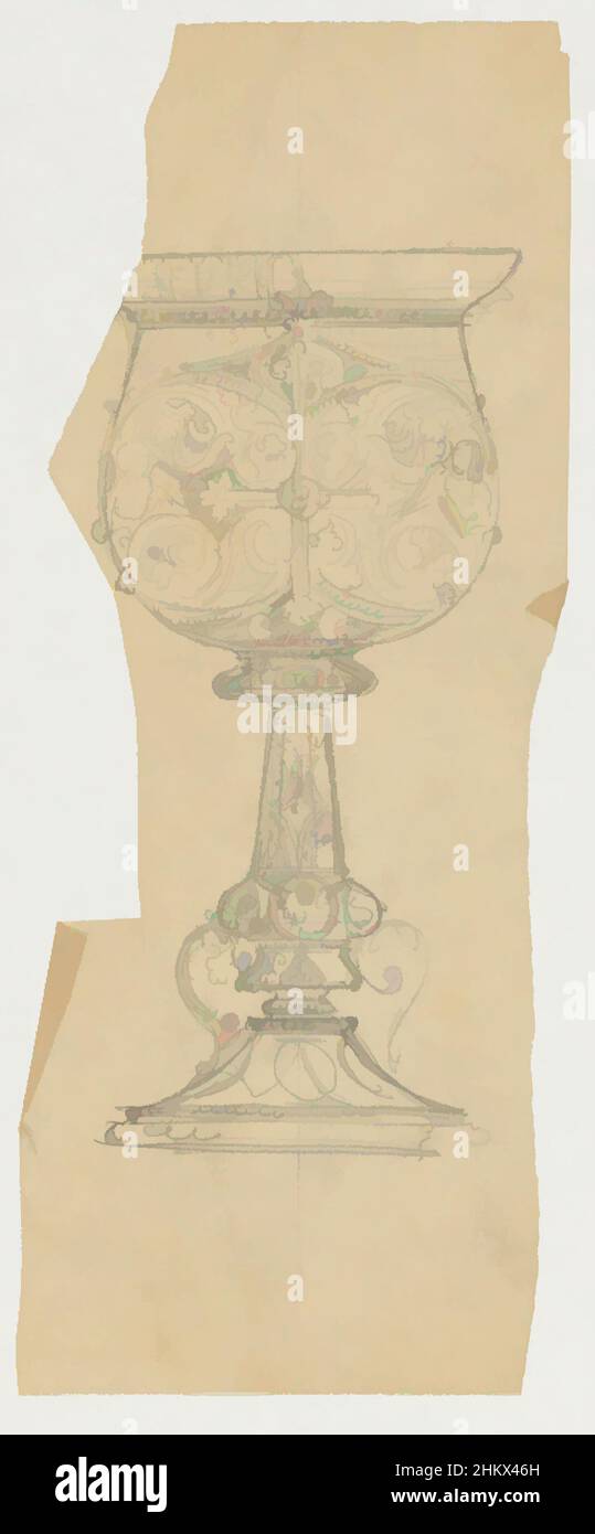 Arte ispirata da Chalice, disegnatore: Firma Feuchère, Parigi, c.. 1830 - c. 1850, carta da ricalco, grafite (minerale), altezza 115 mm x larghezza 296 mm, opere classiche modernizzate da Artotop con un tocco di modernità. Forme, colore e valore, impatto visivo accattivante sulle emozioni artistiche attraverso la libertà delle opere d'arte in modo contemporaneo. Un messaggio senza tempo che persegue una nuova direzione selvaggiamente creativa. Artisti che si rivolgono al supporto digitale e creano l'NFT Artotop Foto Stock