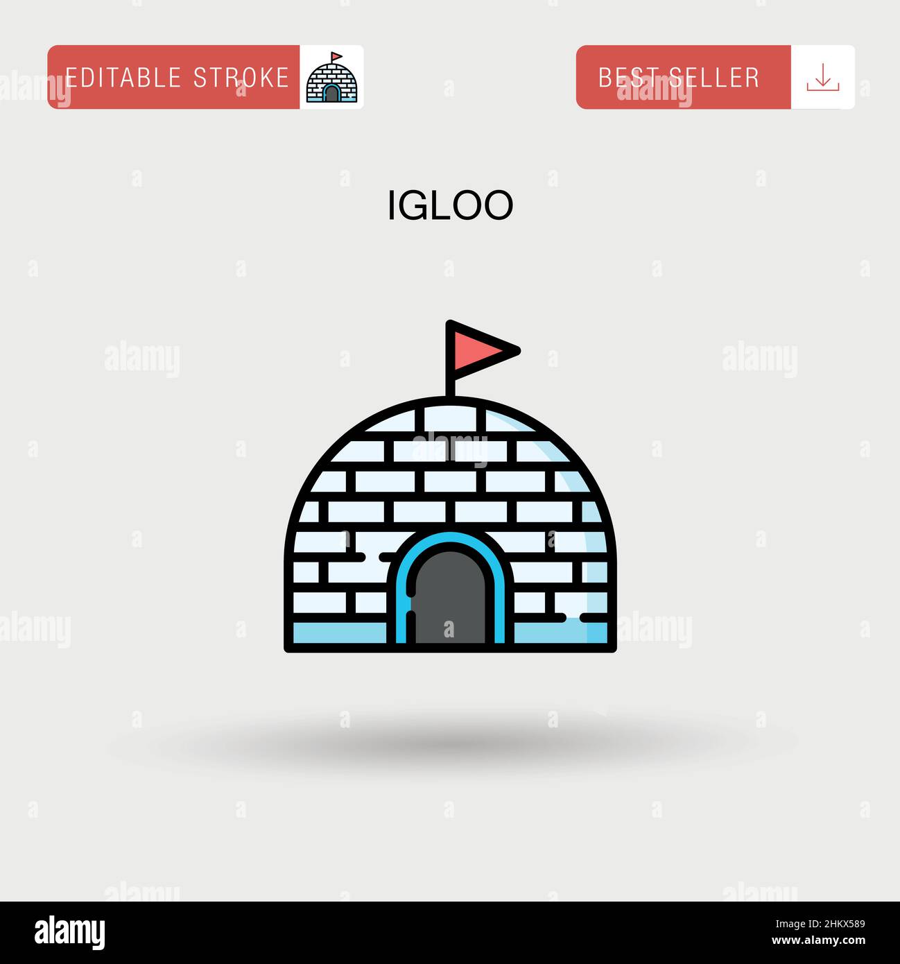 Icona vettore semplice igloo. Illustrazione Vettoriale
