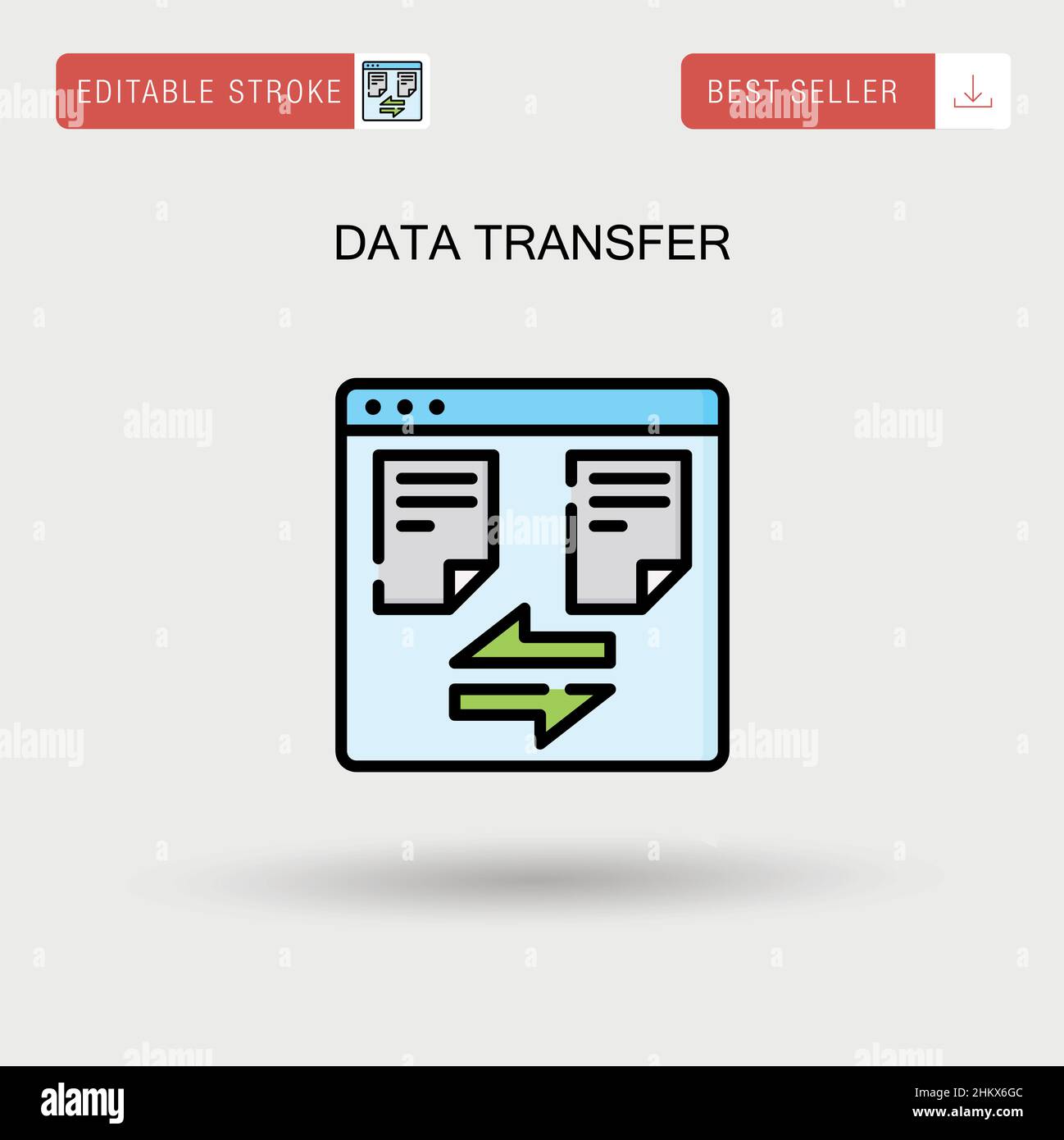Icona del vettore semplice per il trasferimento dei dati. Illustrazione Vettoriale
