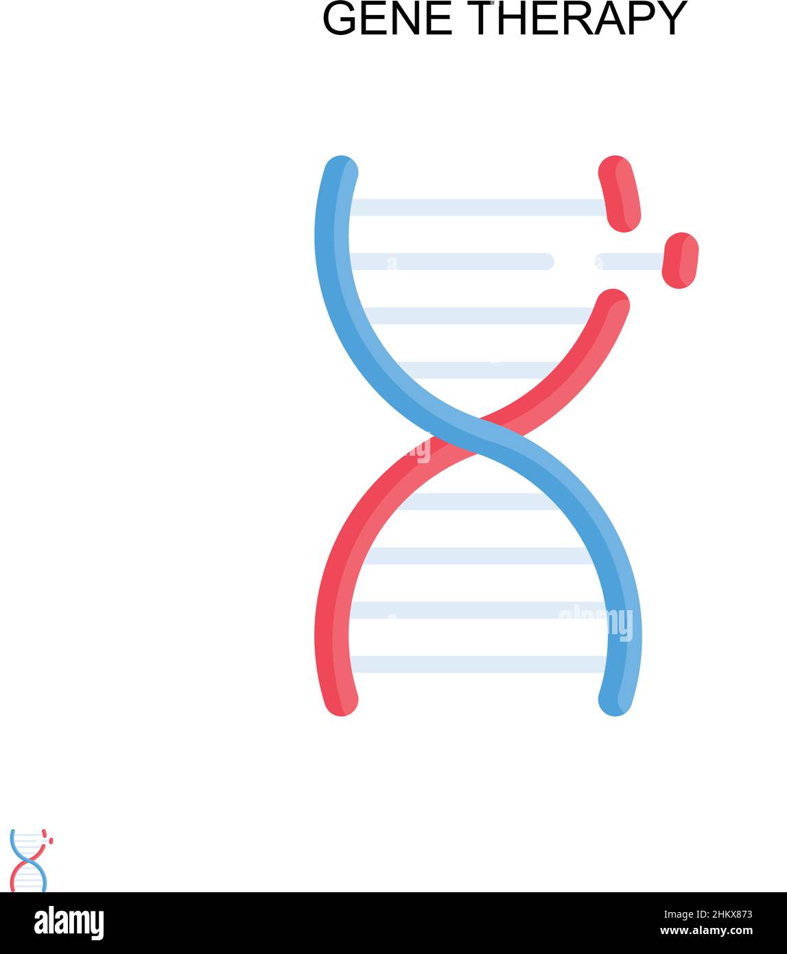 Icona vettore semplice terapia genica. Modello di disegno del simbolo di illustrazione per l'elemento dell'interfaccia utente mobile Web. Illustrazione Vettoriale