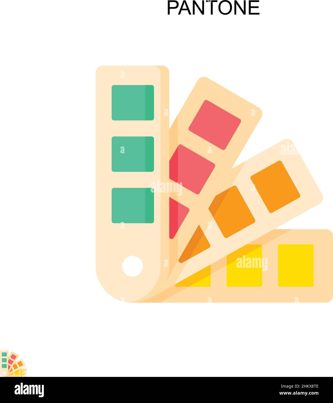 Icona vettore PANTONE Simple. Modello di disegno del simbolo di illustrazione per l'elemento dell'interfaccia utente mobile Web. Illustrazione Vettoriale
