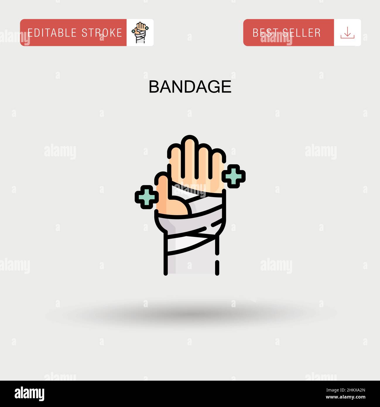 Icona vettore bendaggio semplice. Illustrazione Vettoriale