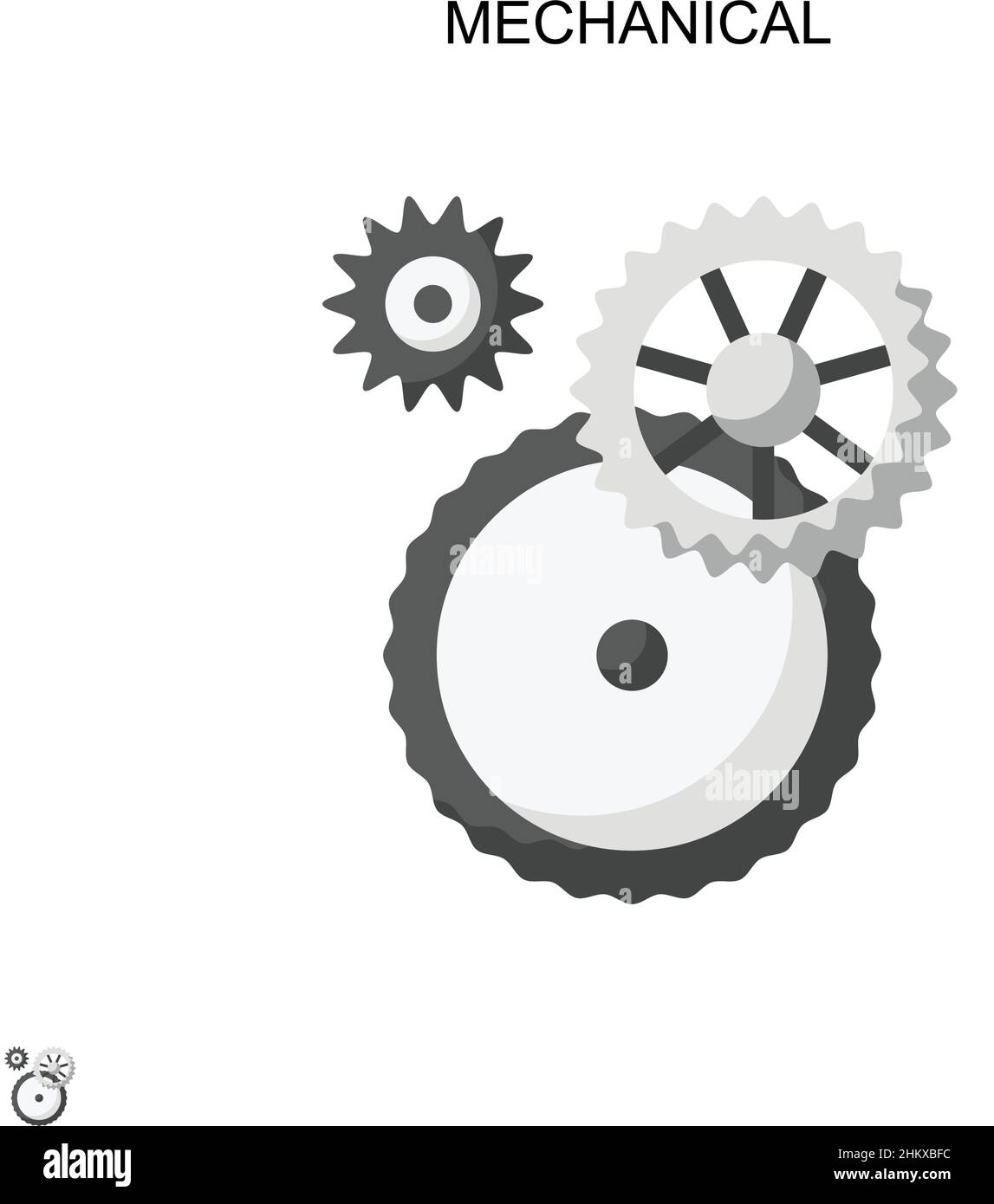 Icona vettore meccanico semplice. Modello di disegno del simbolo di illustrazione per l'elemento dell'interfaccia utente mobile Web. Illustrazione Vettoriale