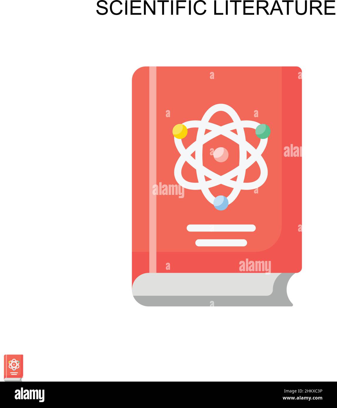 Letteratura scientifica semplice icona vettoriale. Modello di disegno del simbolo di illustrazione per l'elemento dell'interfaccia utente mobile Web. Illustrazione Vettoriale