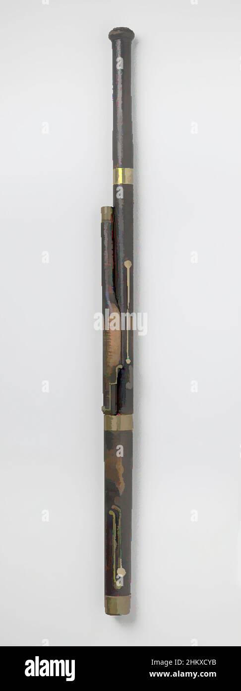 Arte ispirata a Bassoon, Bassoon con dieci valvole. Top Piece, strumento musicale: August Friedrich Andreas Knochenhauer, Berlin, c.. 1855, acero (legno), altezza 44,0 cm x diametro 6,5 cm, opere classiche modernizzate da Artotop con un tocco di modernità. Forme, colore e valore, impatto visivo accattivante sulle emozioni artistiche attraverso la libertà delle opere d'arte in modo contemporaneo. Un messaggio senza tempo che persegue una nuova direzione selvaggiamente creativa. Artisti che si rivolgono al supporto digitale e creano l'NFT Artotop Foto Stock