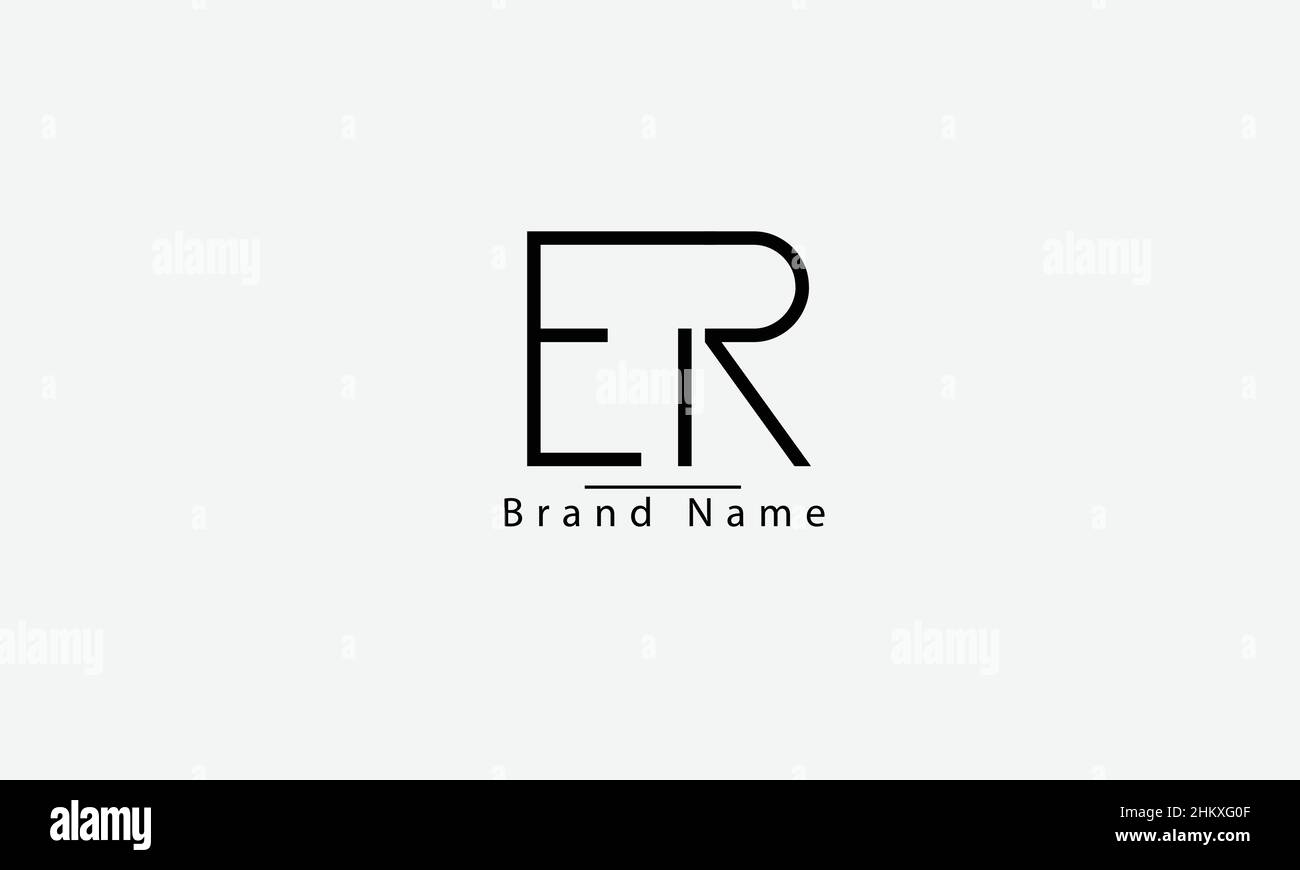 MODELLO monogramma DEL logo VETTORIALE astratto ER RE e R. Illustrazione Vettoriale
