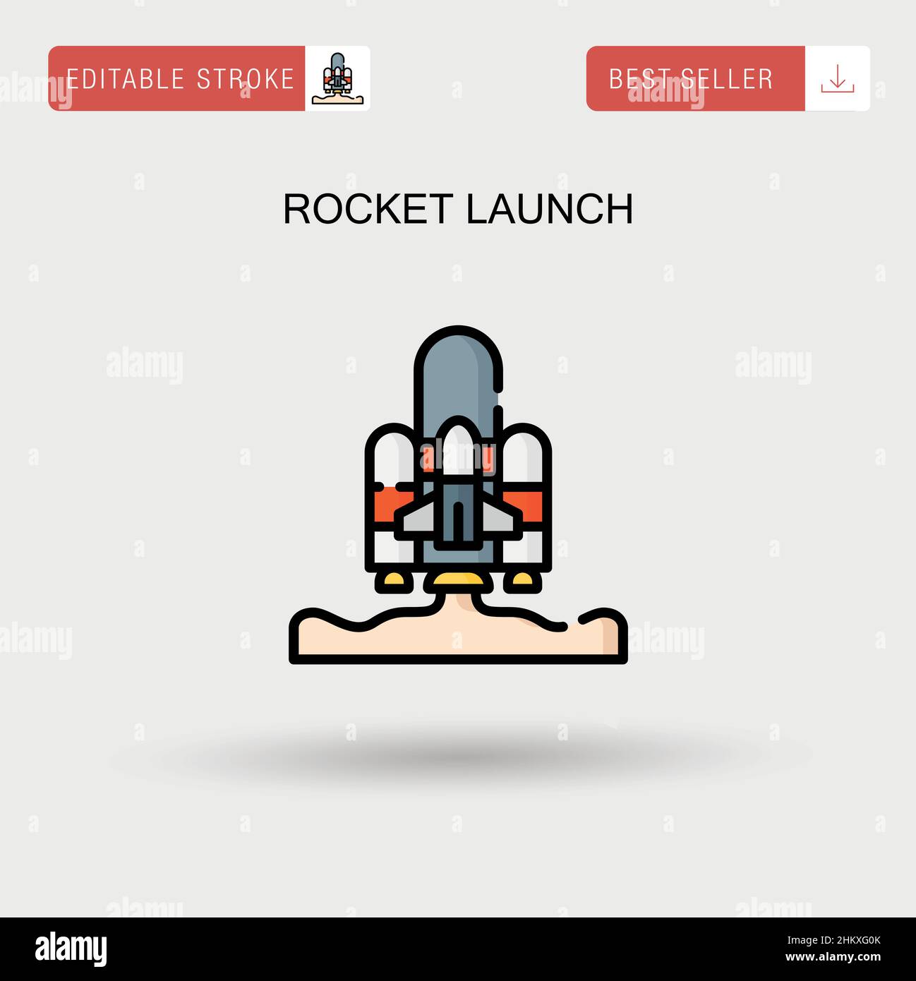 Rocket lancia semplice icona vettoriale. Illustrazione Vettoriale