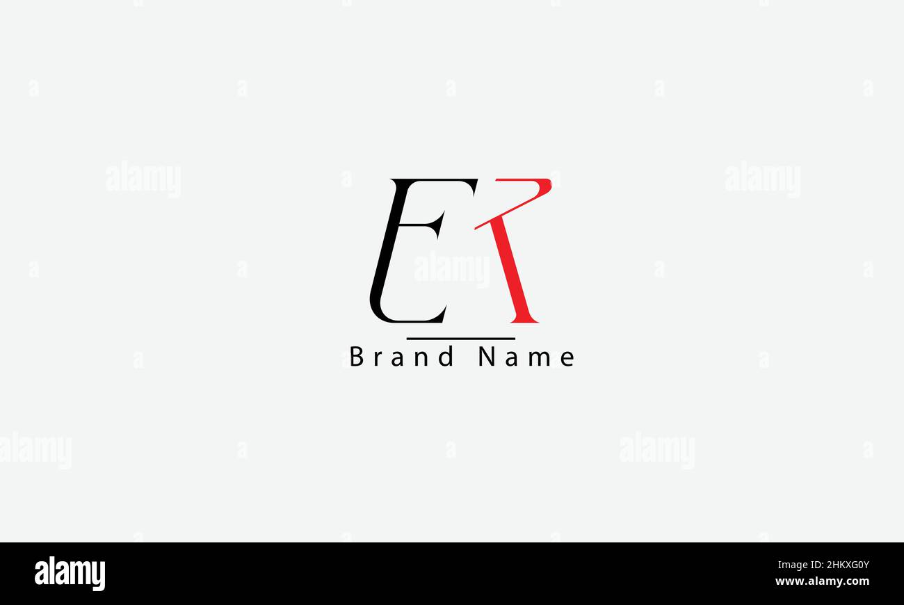 MODELLO monogramma DEL logo VETTORIALE astratto ER RE e R. Illustrazione Vettoriale