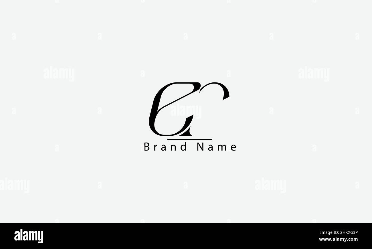 MODELLO monogramma DEL logo VETTORIALE astratto ER RE e R. Illustrazione Vettoriale