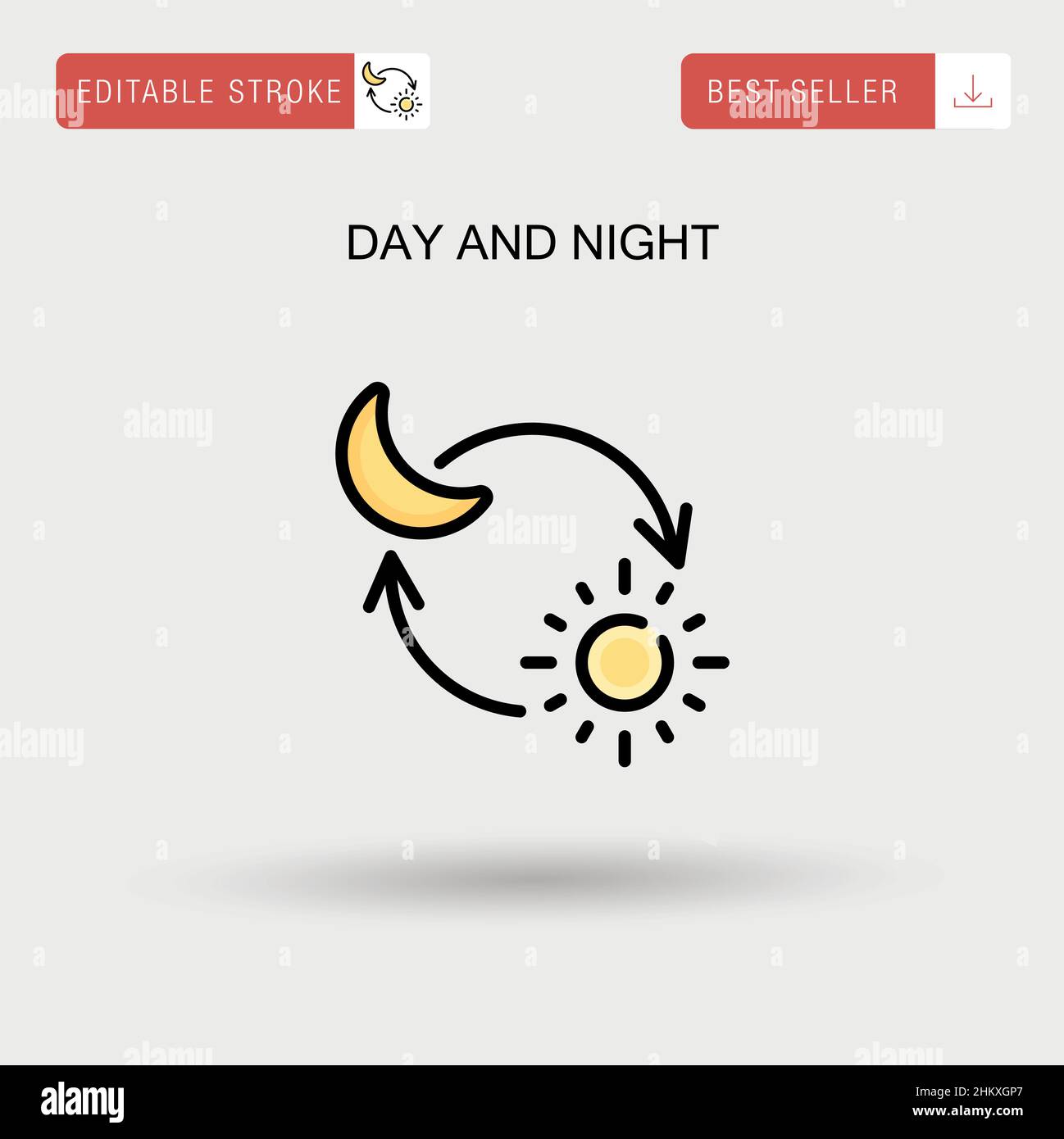 Semplice icona vettoriale giorno e notte. Illustrazione Vettoriale