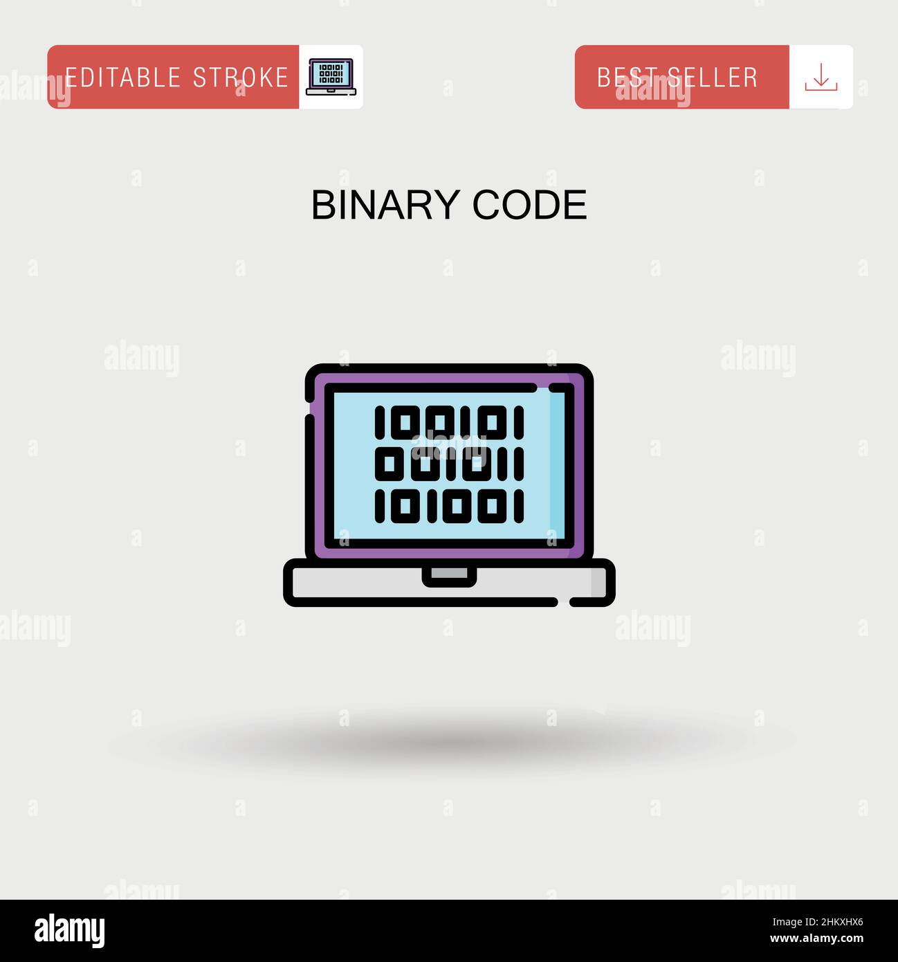 Codice binario icona vettore semplice. Illustrazione Vettoriale
