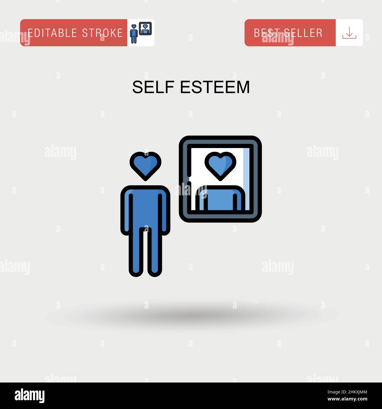 Self esteem semplice icona vettoriale. Illustrazione Vettoriale