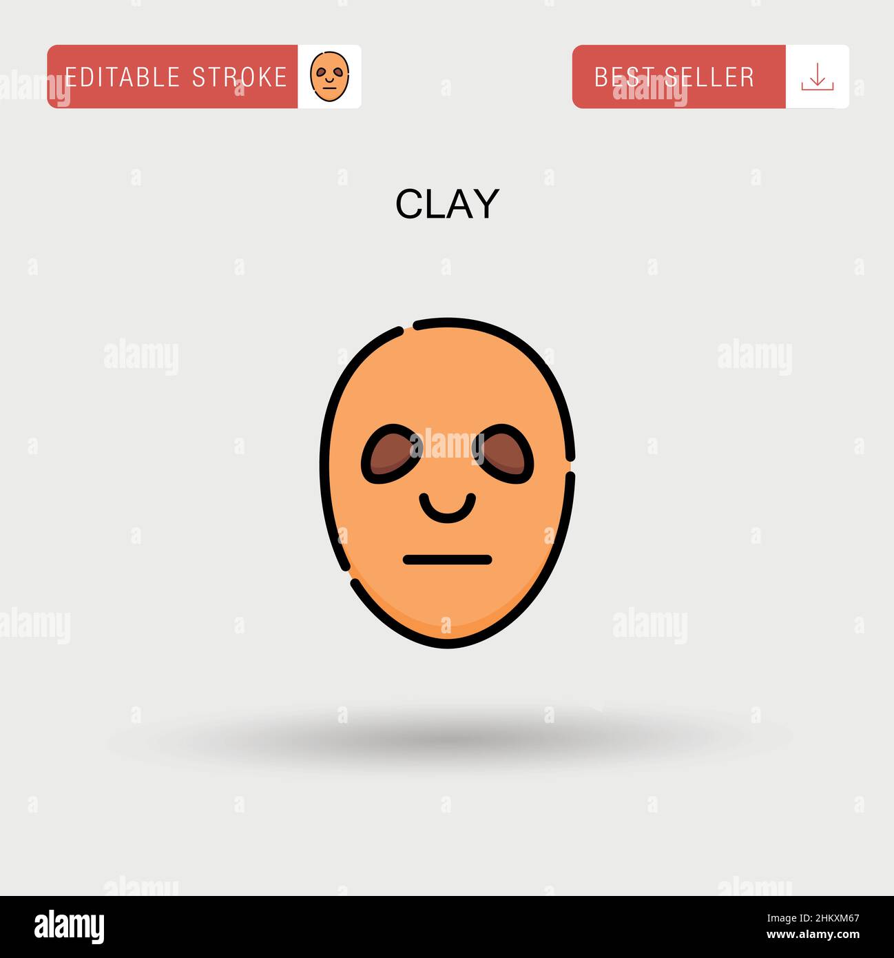 Clay semplice icona vettoriale. Illustrazione Vettoriale