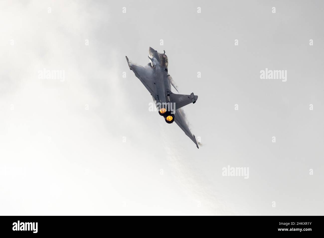 Aeronautica francese Dassault Rafale C (REG: 140) in mostra sul mare. Foto Stock