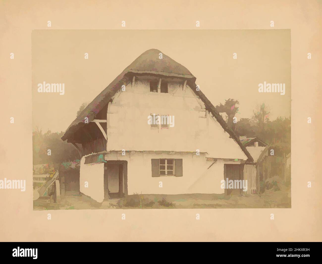 Arte ispirata da casa a graticcio a Wahlwiller in Limburg, Wahlwiller, c.. 1875 - c. 1900, cartone, stampa albume, altezza 167 mm x larghezza 239 mm, opere classiche modernizzate da Artotop con un tocco di modernità. Forme, colore e valore, impatto visivo accattivante sulle emozioni artistiche attraverso la libertà delle opere d'arte in modo contemporaneo. Un messaggio senza tempo che persegue una nuova direzione selvaggiamente creativa. Artisti che si rivolgono al supporto digitale e creano l'NFT Artotop Foto Stock