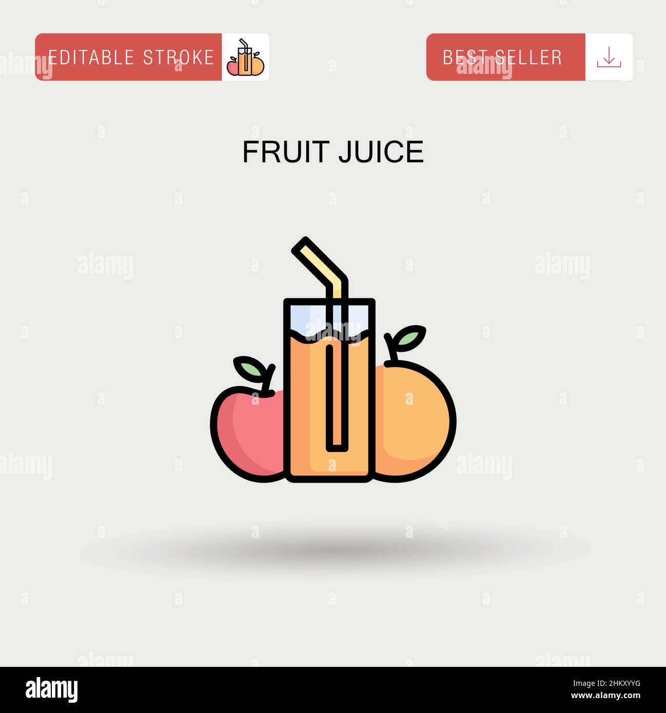 Succo di frutta semplice icona vettoriale. Illustrazione Vettoriale