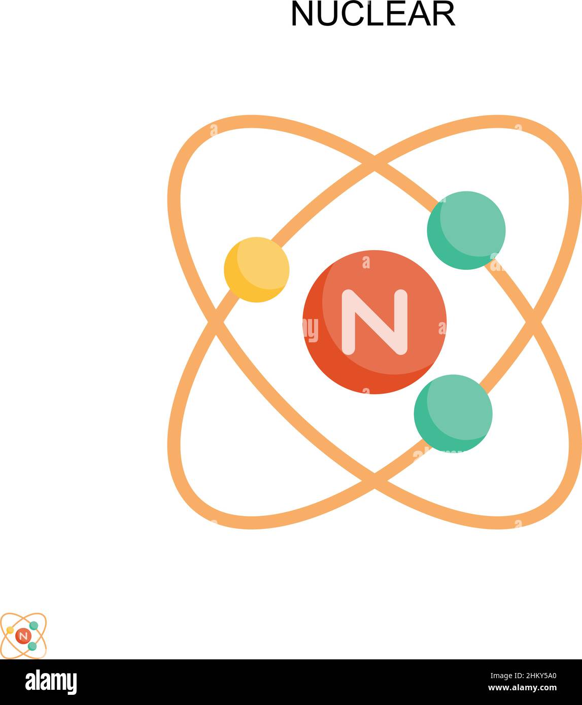 Icona del vettore nucleare semplice. Modello di disegno del simbolo di illustrazione per l'elemento dell'interfaccia utente mobile Web. Illustrazione Vettoriale