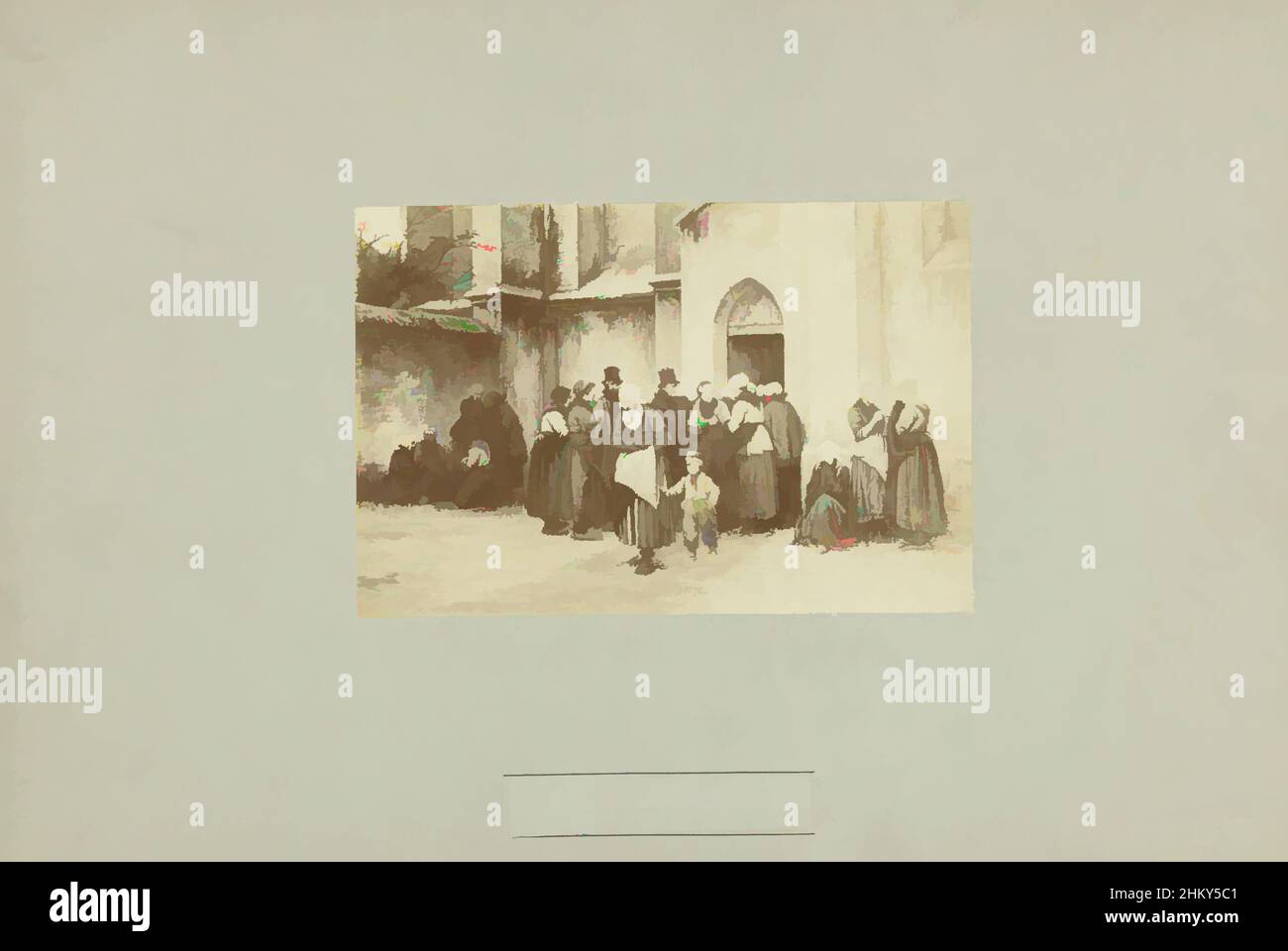 Arte ispirata dalla riproduzione del disegno 'Distribution des pains' di Philip Sadée, riproduzione del disegno 'Distribution des pains' di Philip Sadée., Willem Frederik Vinkenbos, editore: J.M. Schalekamp, Amsterdam, c.. 1890, supporto fotografico, cartoncino, stampa albume, altezza 229 mm, Opere classiche modernizzate da Artotop con un tocco di modernità. Forme, colore e valore, impatto visivo accattivante sulle emozioni artistiche attraverso la libertà delle opere d'arte in modo contemporaneo. Un messaggio senza tempo che persegue una nuova direzione selvaggiamente creativa. Artisti che si rivolgono al supporto digitale e creano l'NFT Artotop Foto Stock