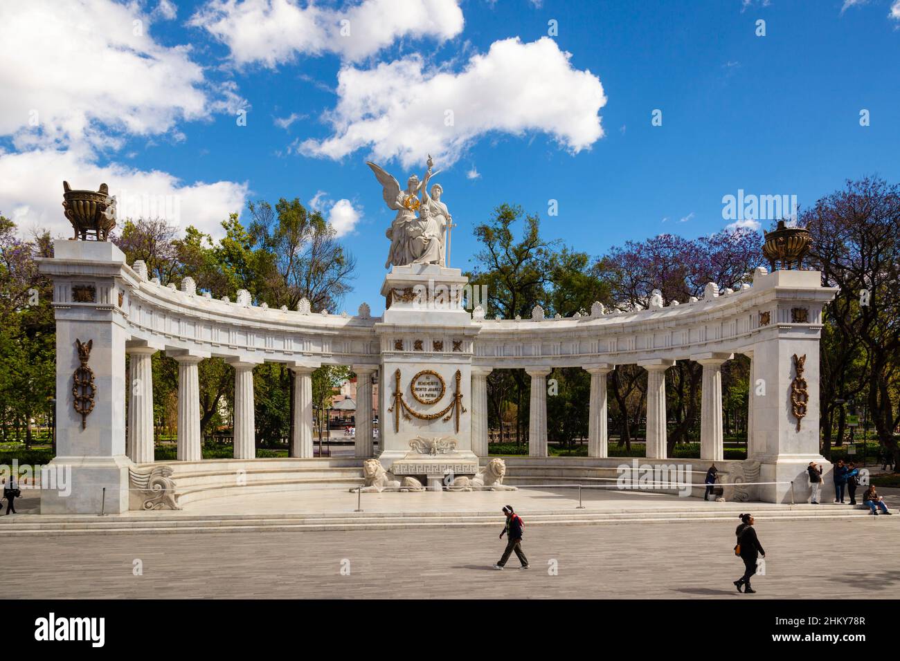Benito Juárez Emiciclo, Alameda Central Park, Città del Messico. Nord America Foto Stock