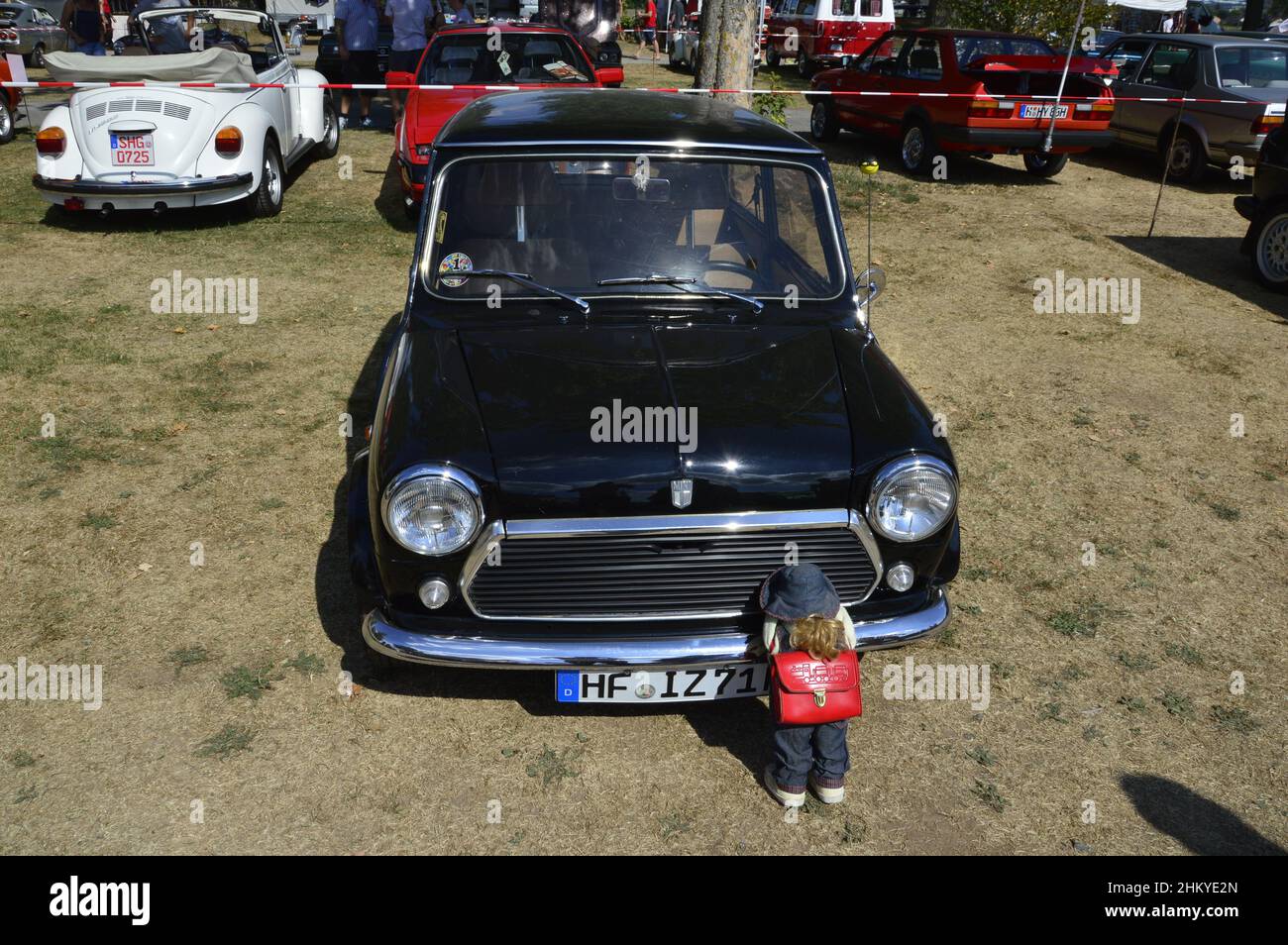 Un classico austin mini. Mostra automobilistica a Rinteln, bassa Sassonia, Germania Foto Stock