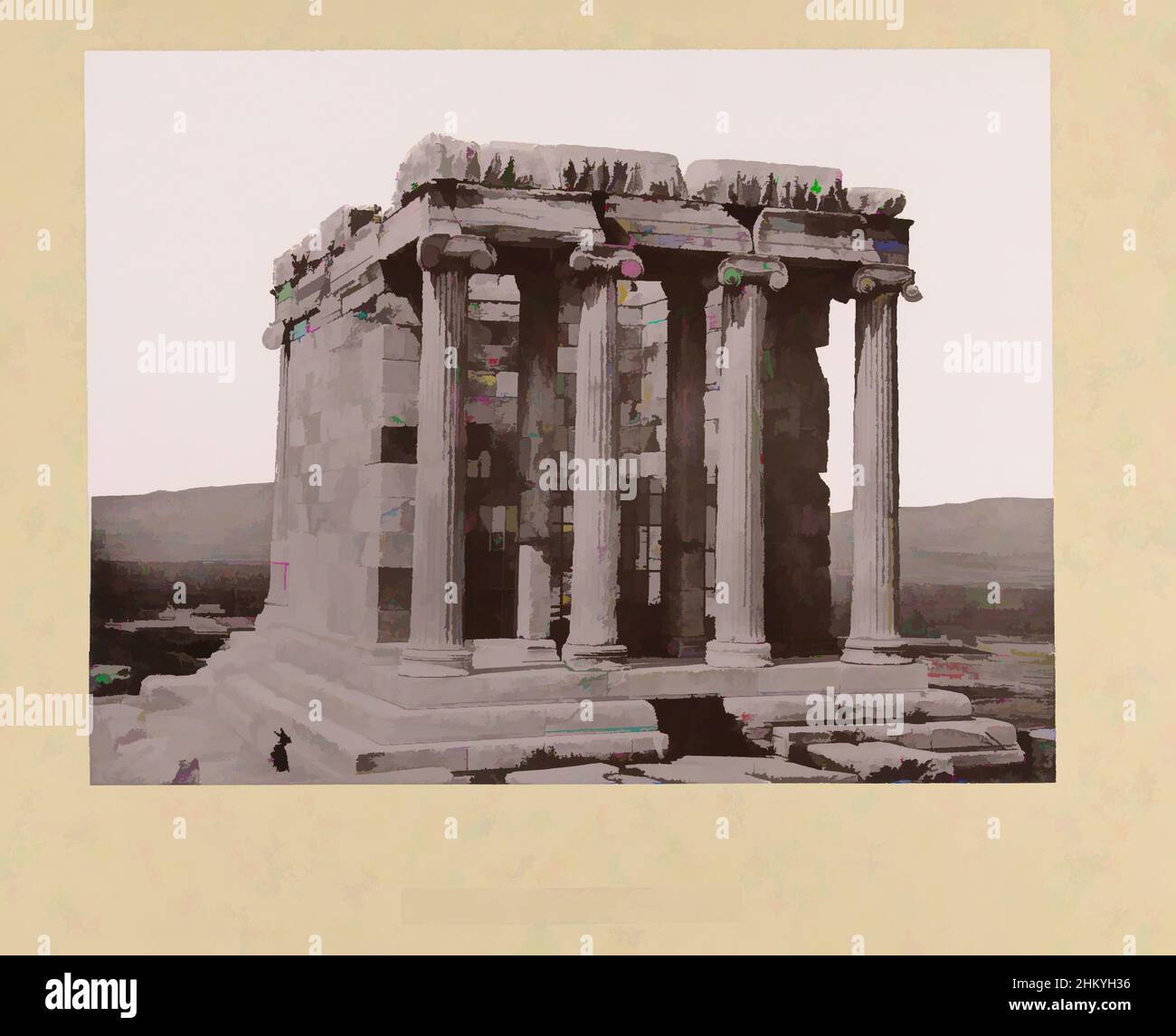 Arte ispirata al tempio Nike sull'Acropoli di Atene, il tempio della dea Nike sull'Acropoli di Atene, Grecia (titolo della serie), la fotografia fa parte della serie fotografica raccolta da Richard Polak della Grecia., Griekenland, Paesi Bassi, c. 1895 - c. 1915, supporto fotografico, carta, opere classiche modernizzate da Artotop con un tuffo di modernità. Forme, colore e valore, impatto visivo accattivante sulle emozioni artistiche attraverso la libertà delle opere d'arte in modo contemporaneo. Un messaggio senza tempo che persegue una nuova direzione selvaggiamente creativa. Artisti che si rivolgono al supporto digitale e creano l'NFT Artotop Foto Stock