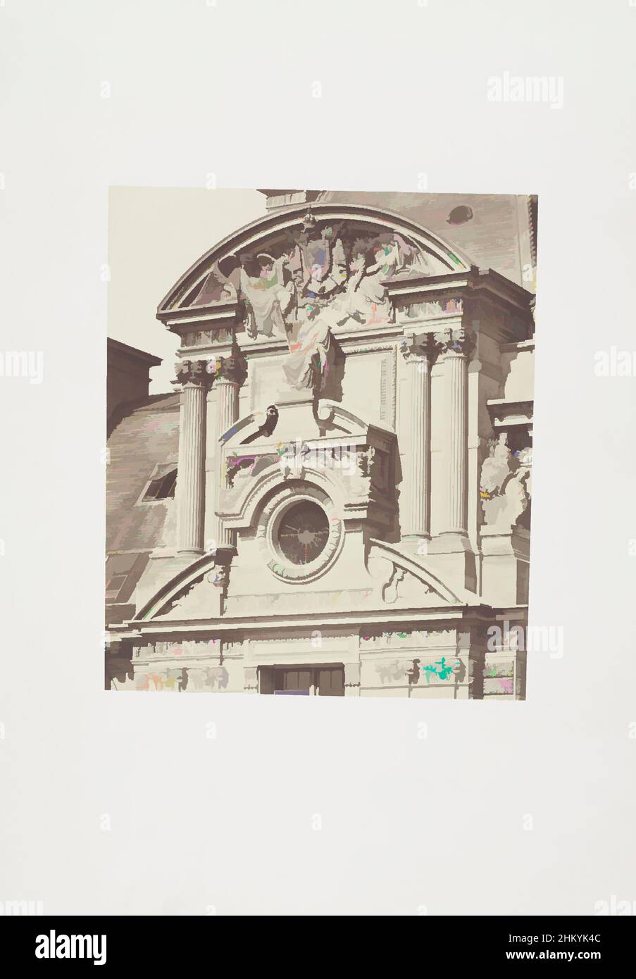 Arte ispirata dalla facciata del Pavillon de Rohan (TOP), parte della Réunion des Tuileries au Louvre 1852-1857, album 1., Édouard Denis Baldus, Paris, c.. 1857, carta, carta salata, altezza 378 mm x larghezza 556 mm, opere classiche modernizzate da Artotop con un tocco di modernità. Forme, colore e valore, impatto visivo accattivante sulle emozioni artistiche attraverso la libertà delle opere d'arte in modo contemporaneo. Un messaggio senza tempo che persegue una nuova direzione selvaggiamente creativa. Artisti che si rivolgono al supporto digitale e creano l'NFT Artotop Foto Stock