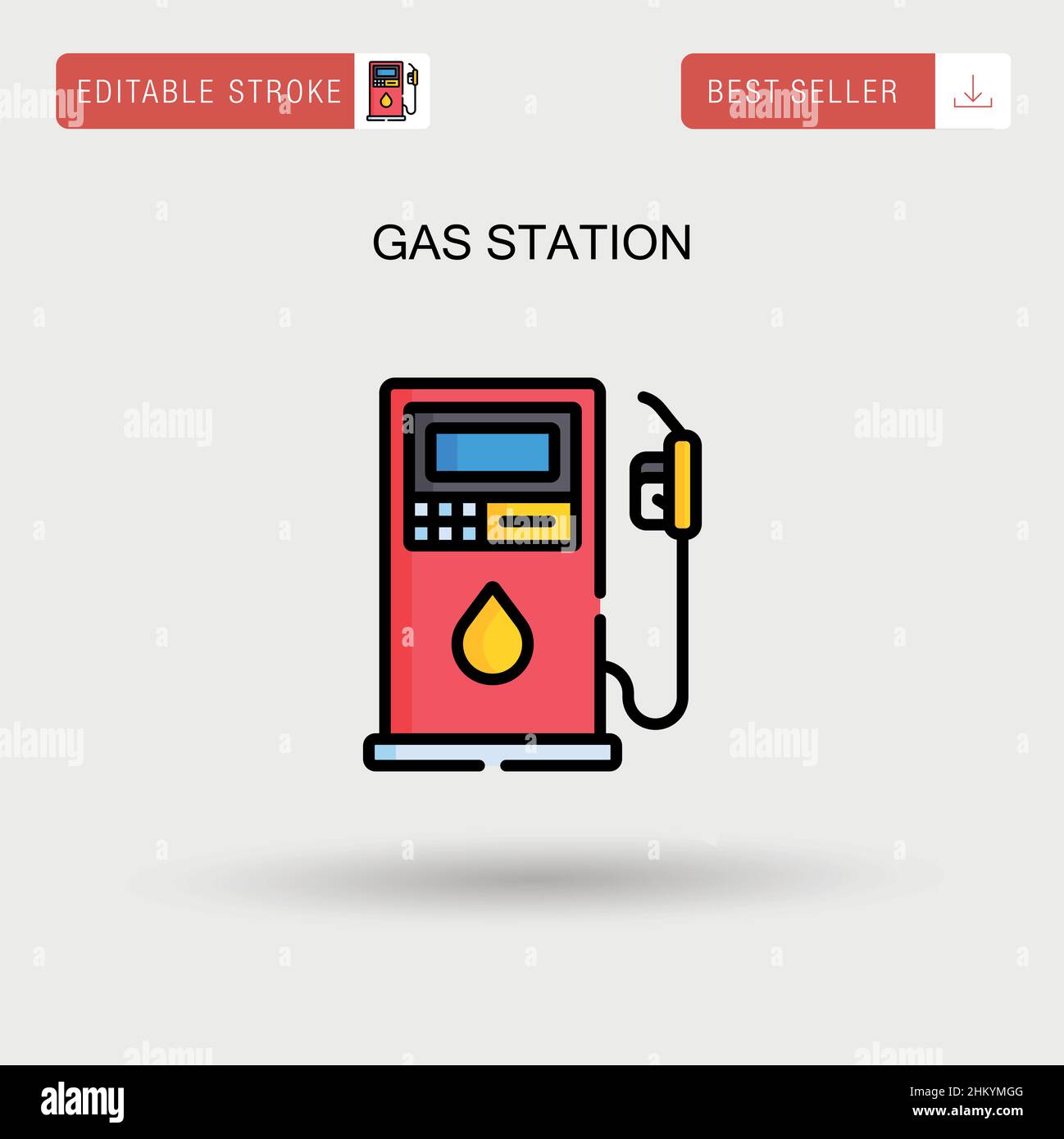 Icona vettore semplice stazione di servizio. Illustrazione Vettoriale