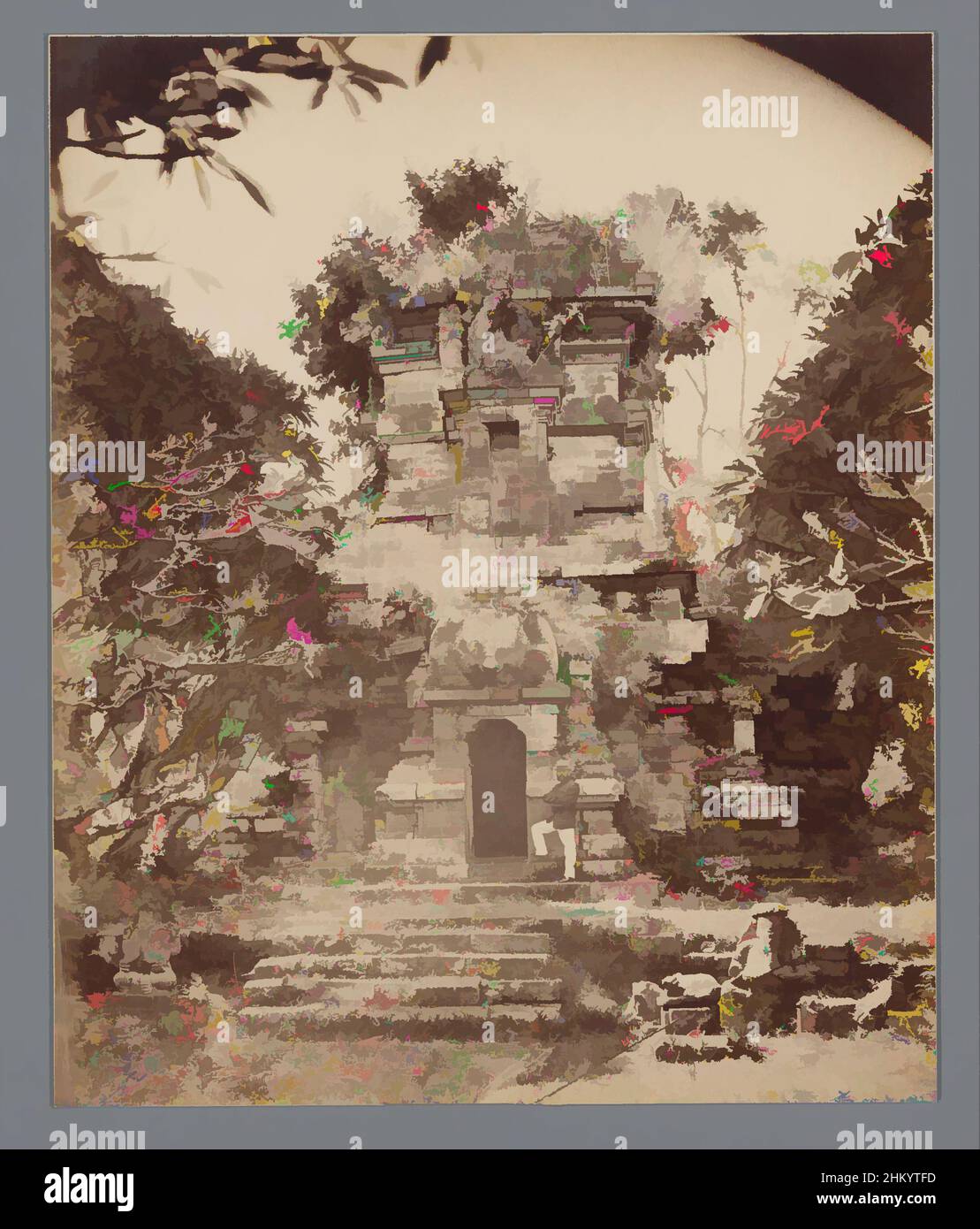 Arte ispirata al Tempio di Candi Singhasari, Malang in Giava orientale, Herman Salzwedel, Singosari, c.. 1880, supporto fotografico, cartoncino, stampa albume, altezza 266 mm x larghezza 219 mm, opere classiche modernizzate da Artotop con un tocco di modernità. Forme, colore e valore, impatto visivo accattivante sulle emozioni artistiche attraverso la libertà delle opere d'arte in modo contemporaneo. Un messaggio senza tempo che persegue una nuova direzione selvaggiamente creativa. Artisti che si rivolgono al supporto digitale e creano l'NFT Artotop Foto Stock