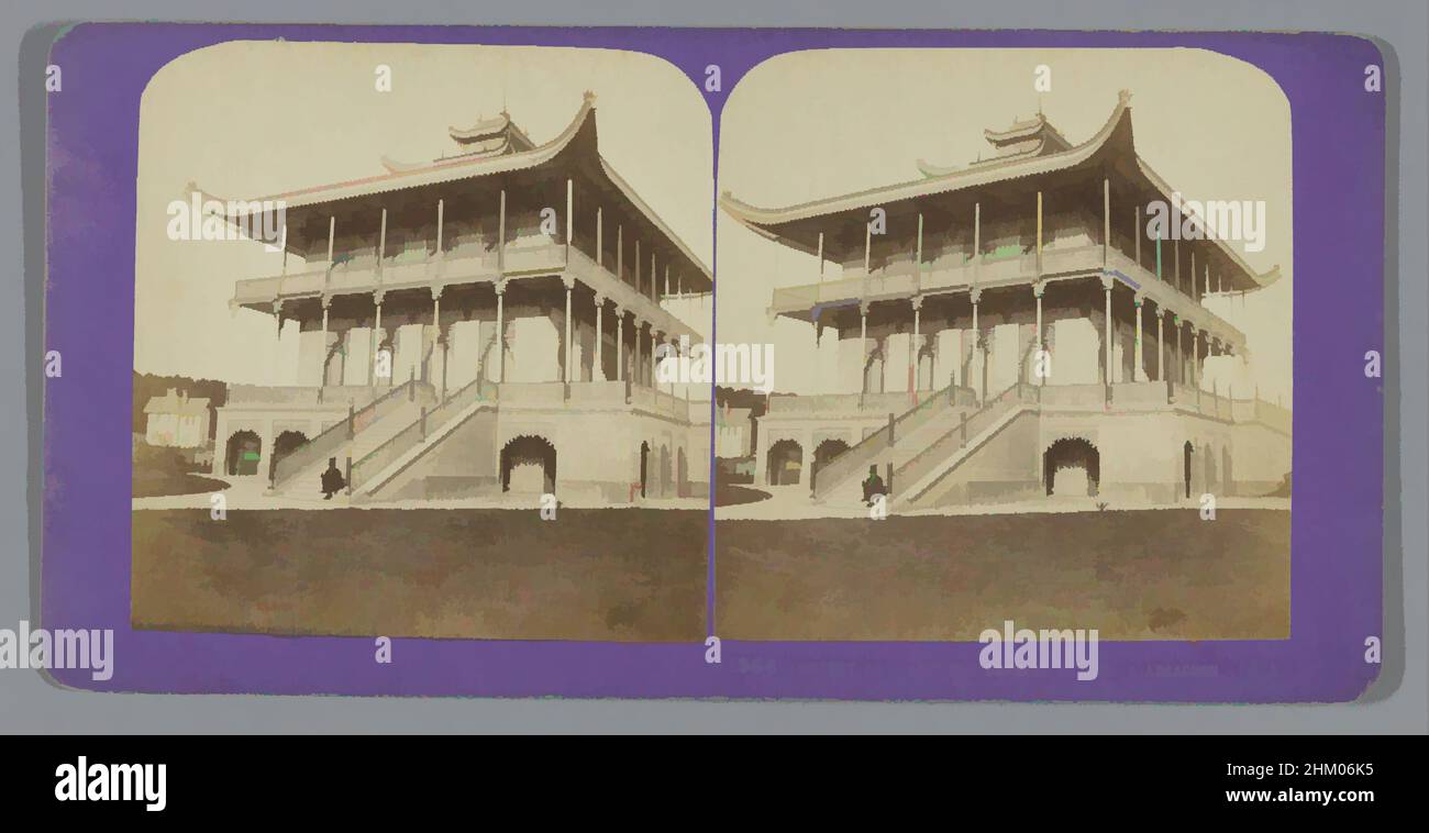 Art Inspired by Exterior of the buffet Chinois at Arcachon, buffet de l'Adon des Chemins de fer, a Arcachon, Jean Andrieu, Arcachon, 1862 - 1876, Cartone, stampa albume, altezza 85 mm x larghezza 170 mm, opere classiche modernizzate da Artotop con un tocco di modernità. Forme, colore e valore, impatto visivo accattivante sulle emozioni artistiche attraverso la libertà delle opere d'arte in modo contemporaneo. Un messaggio senza tempo che persegue una nuova direzione selvaggiamente creativa. Artisti che si rivolgono al supporto digitale e creano l'NFT Artotop Foto Stock