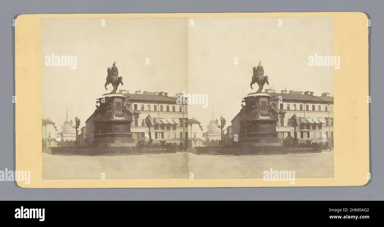 Arte ispirata dalla statua equestre di Nicholas i di Russia in Piazza Isaac di San Pietroburgo, Monumento Nicolaus I. und Admiralitäts-Thurm., L. Gothe, editore: E. Linde & Co. (Sophus Williams), Sint-Petersburg, editore: Berlino, c.. 1850 - c. 1880, cartone, stampa albume, altezza 85 mm, opere classiche modernizzate da Artotop con un tuffo di modernità. Forme, colore e valore, impatto visivo accattivante sulle emozioni artistiche attraverso la libertà delle opere d'arte in modo contemporaneo. Un messaggio senza tempo che persegue una nuova direzione selvaggiamente creativa. Artisti che si rivolgono al supporto digitale e creano l'NFT Artotop Foto Stock