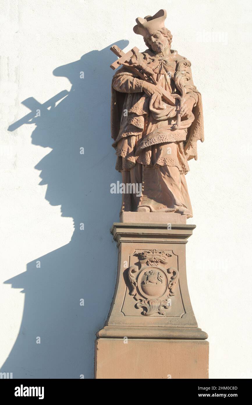 Giovanni di Nepomuk a Eltville, luogo di Montrichard, Assia, Germania Foto Stock