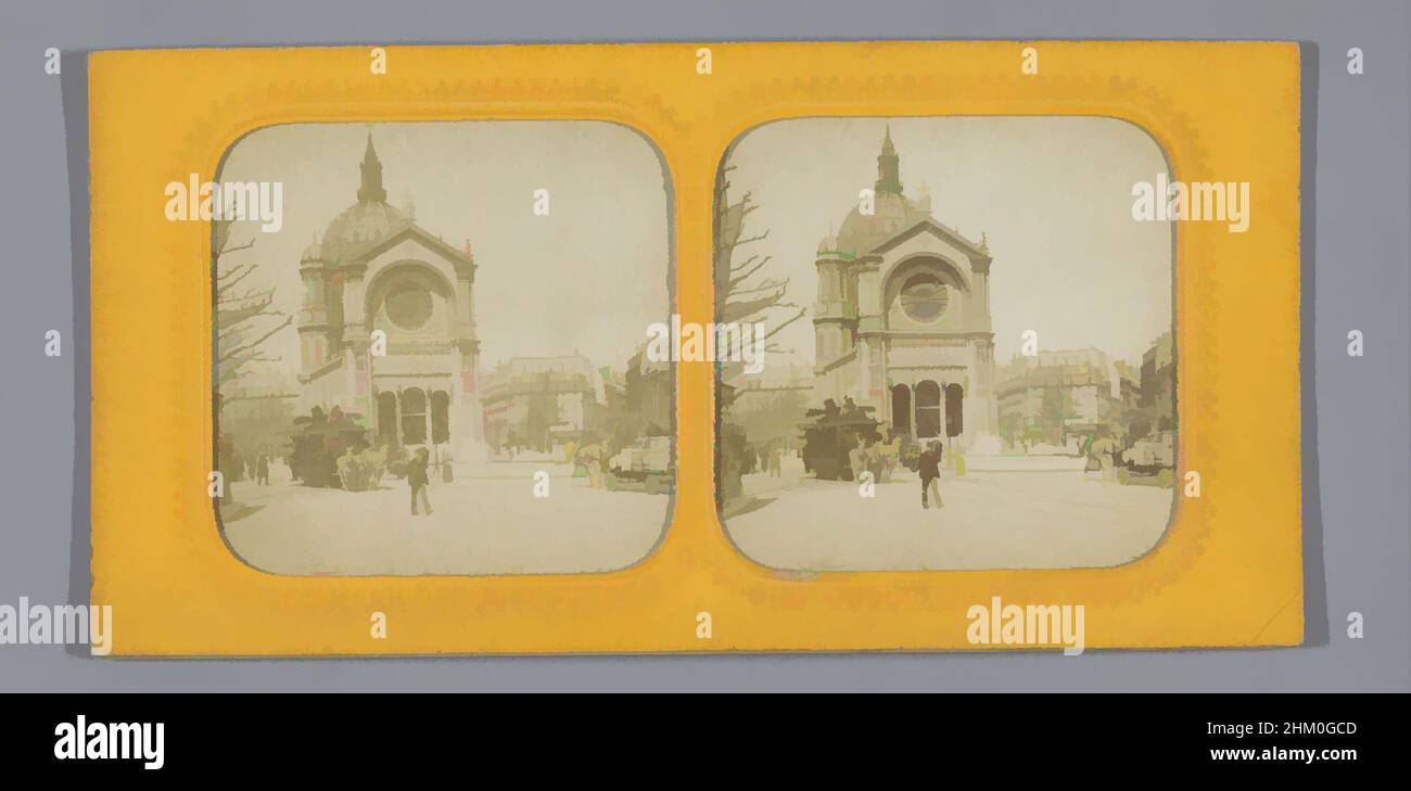 Arte ispirata all'esterno della chiesa di Sant'Agostino a Parigi, St. Augustin, Parigi, Parigi, 1855 - 1875, Supporto fotografico, carta, stampa albume, perforazione, altezza 87 mm x larghezza 173 mm, opere classiche modernizzate da Artotop con un tocco di modernità. Forme, colore e valore, impatto visivo accattivante sulle emozioni artistiche attraverso la libertà delle opere d'arte in modo contemporaneo. Un messaggio senza tempo che persegue una nuova direzione selvaggiamente creativa. Artisti che si rivolgono al supporto digitale e creano l'NFT Artotop Foto Stock