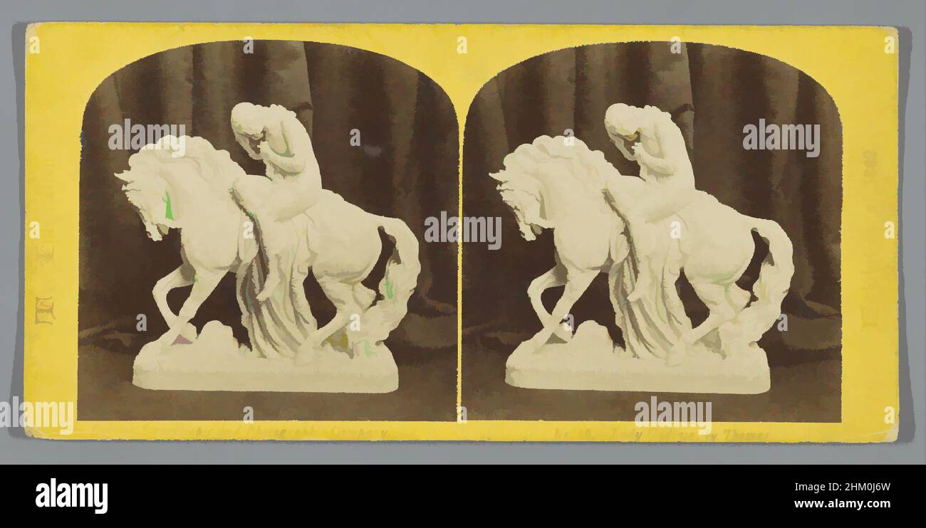 Arte ispirata dalla scultura di Lady Godiva di John Thomas alla World Exhibition del 1862, Lady Godiva, di Thomas, The International Exhibition del 1862, William England, John Thomas, Londra, 1862, Cartone, carta, stampa albume, altezza 83 mm x larghezza 173 mm, opere classiche modernizzate da Artotop con un tocco di modernità. Forme, colore e valore, impatto visivo accattivante sulle emozioni artistiche attraverso la libertà delle opere d'arte in modo contemporaneo. Un messaggio senza tempo che persegue una nuova direzione selvaggiamente creativa. Artisti che si rivolgono al supporto digitale e creano l'NFT Artotop Foto Stock