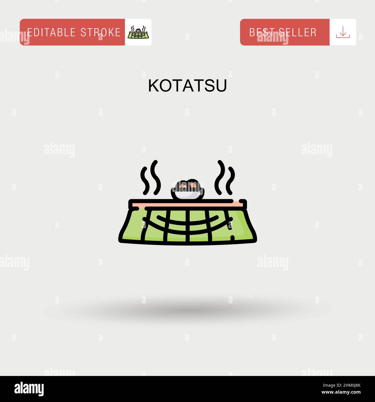 Kotatsu semplice icona vettoriale. Illustrazione Vettoriale