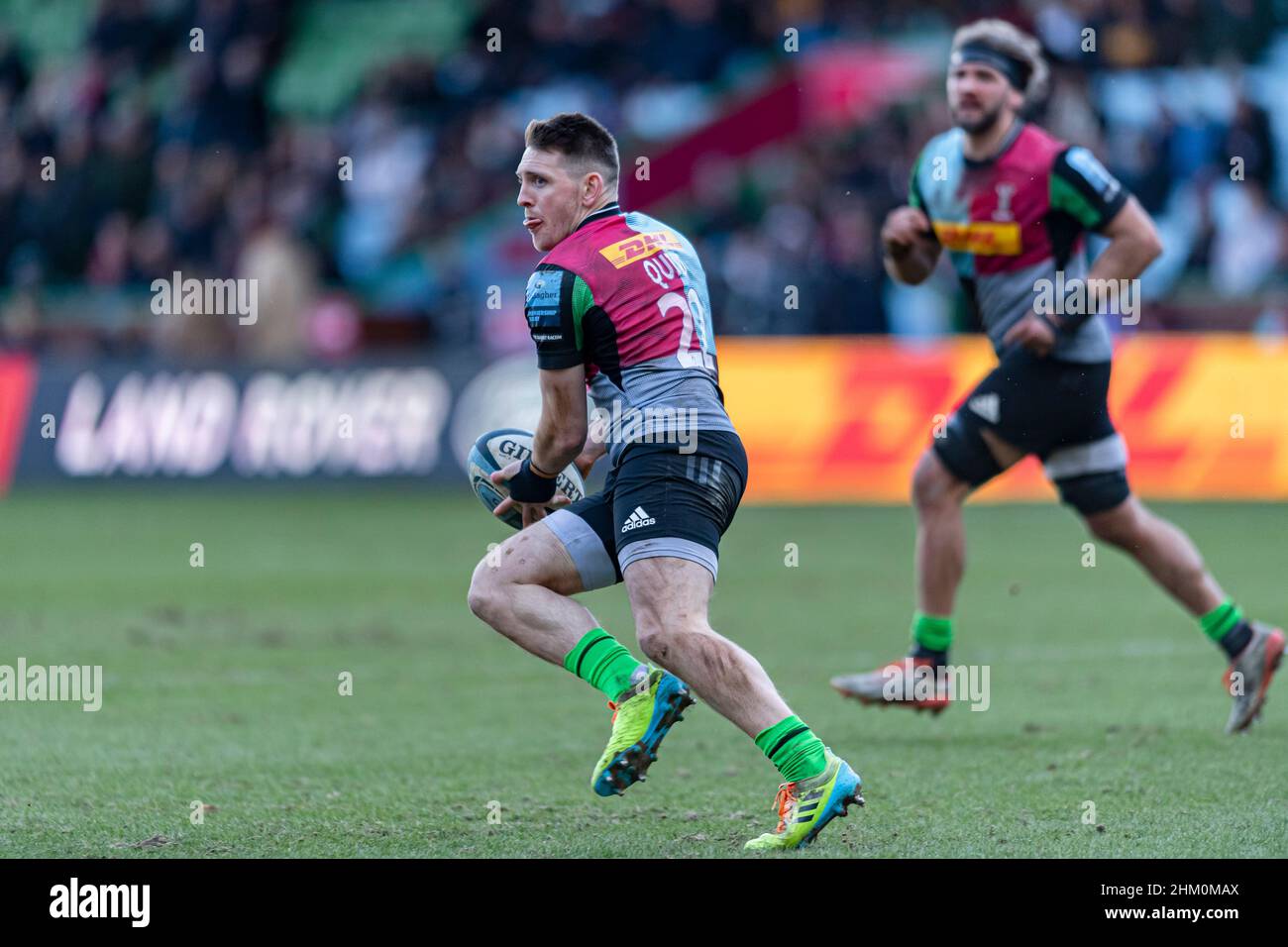 LONDRA, REGNO UNITO. 06th, Feb 2022. Will Edwards di Harlequins in azione durante Harlequins vs sale Sharks - Gallagher Premiership Rugby allo Stoop Stadium di domenica 06 febbraio 2022. LONDRA INGHILTERRA. Credit: Taka Wu/Alamy Live News Foto Stock