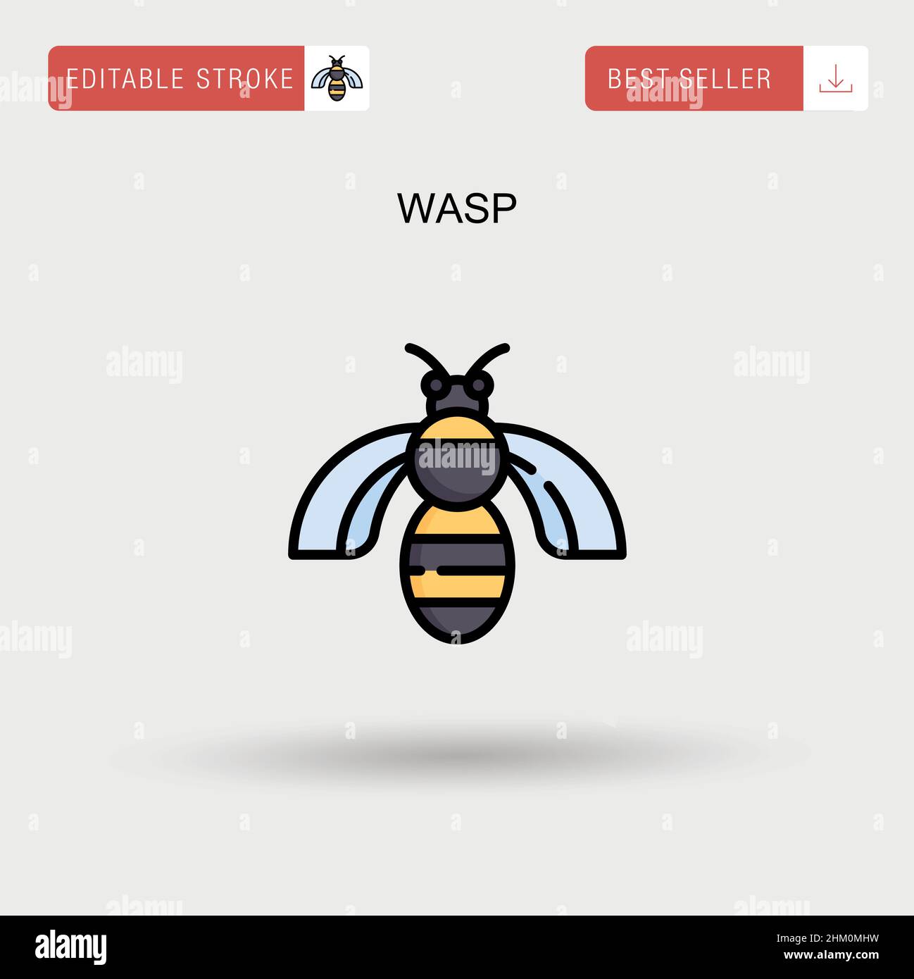 Icona vettore semplice WASP. Illustrazione Vettoriale Icona vettore semplice WASP. Illustrazione Vettoriale
