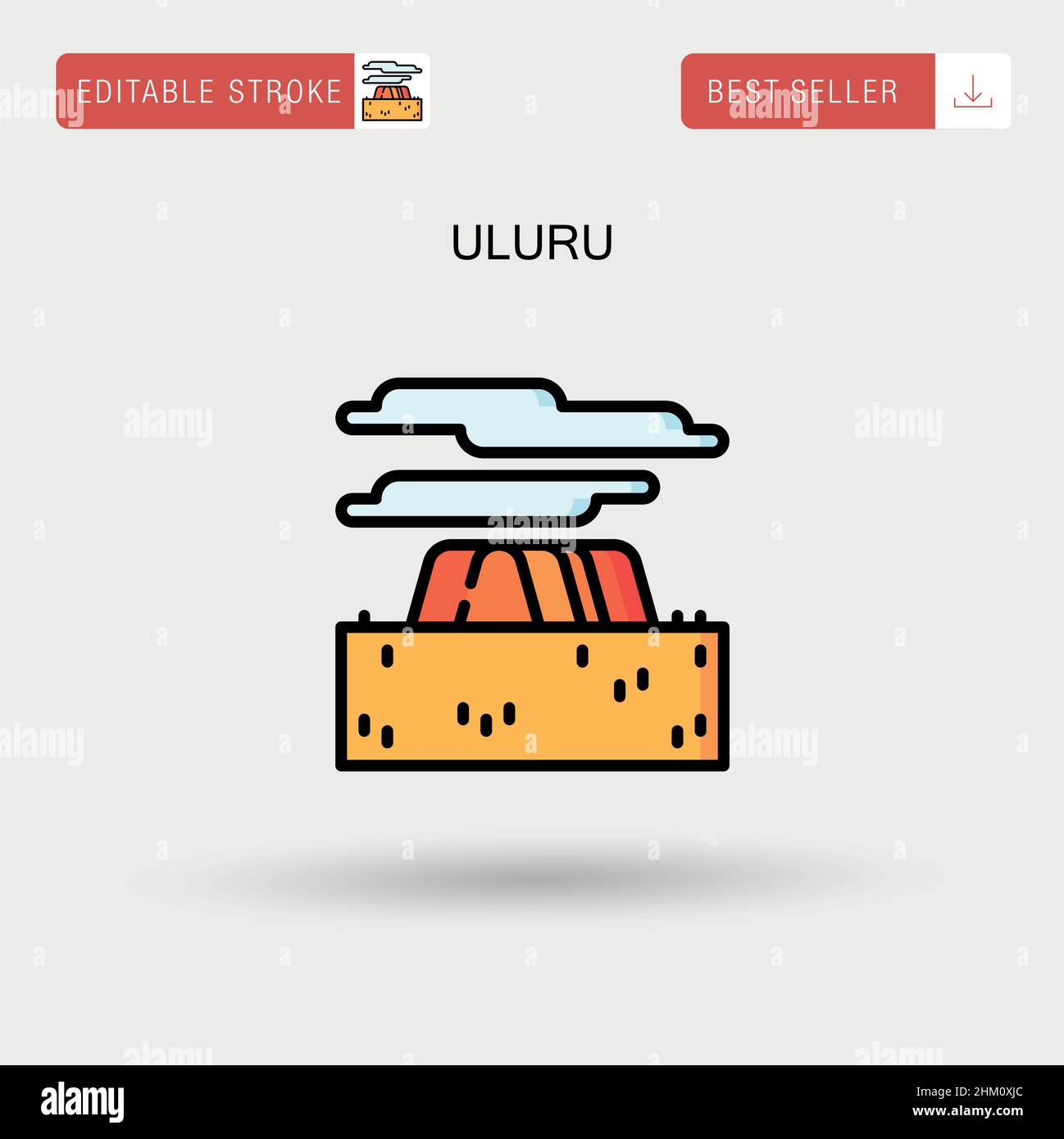 Icona vettore semplice Uluru. Illustrazione Vettoriale