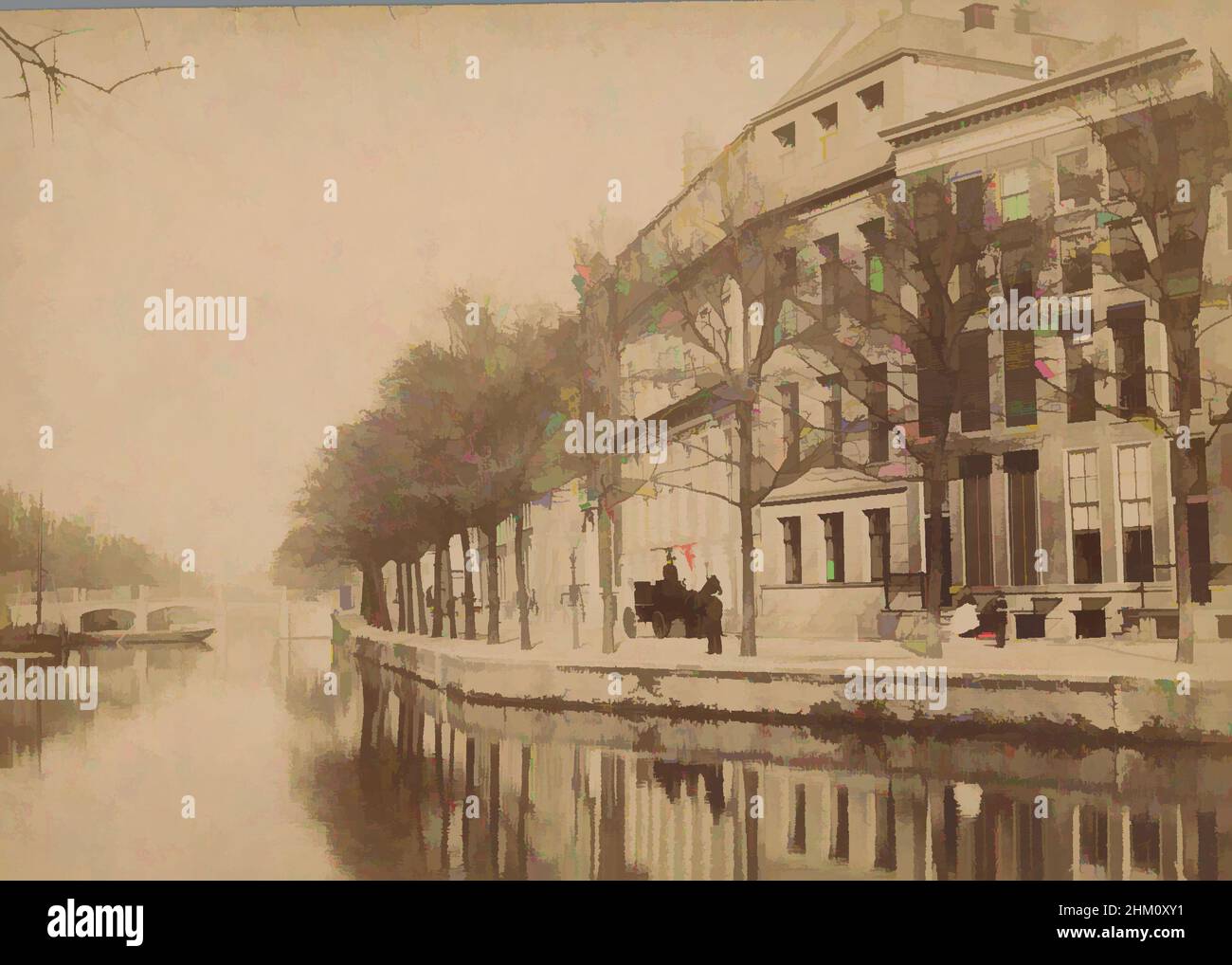 Art Inspired by View of the Keizersgracht in Amsterdam, Amsterdam, 1850 - 1900, supporto fotografico, stampa albume, Altezza 98 mm x larghezza 141 mm, opere classiche modernizzate da Artotop con un tocco di modernità. Forme, colore e valore, impatto visivo accattivante sulle emozioni artistiche attraverso la libertà delle opere d'arte in modo contemporaneo. Un messaggio senza tempo che persegue una nuova direzione selvaggiamente creativa. Artisti che si rivolgono al supporto digitale e creano l'NFT Artotop Foto Stock