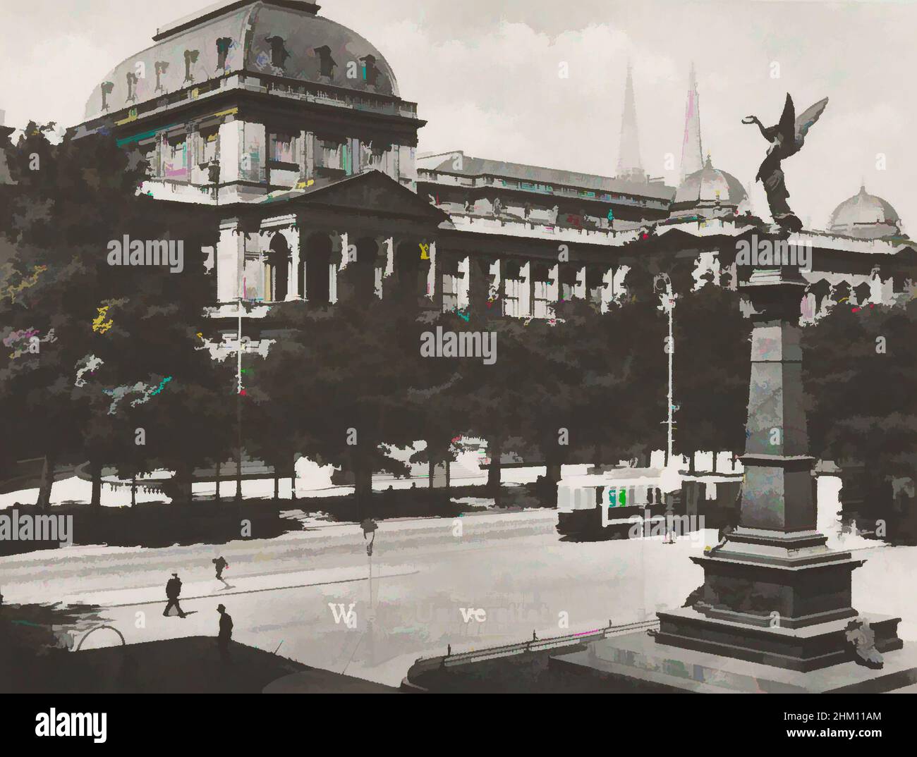 Arte ispirata dalla vista di un edificio universitario a Vienna, Wien, Universität, Vienna, c.. 1950 - c. 1960, supporto fotografico, stampa in argento gelatina, altezza 62 mm x larghezza 82 mm, opere classiche modernizzate da Artotop con un tocco di modernità. Forme, colore e valore, impatto visivo accattivante sulle emozioni artistiche attraverso la libertà delle opere d'arte in modo contemporaneo. Un messaggio senza tempo che persegue una nuova direzione selvaggiamente creativa. Artisti che si rivolgono al supporto digitale e creano l'NFT Artotop Foto Stock